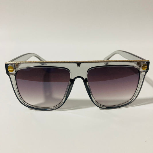 womens gray and gold square sunglasses