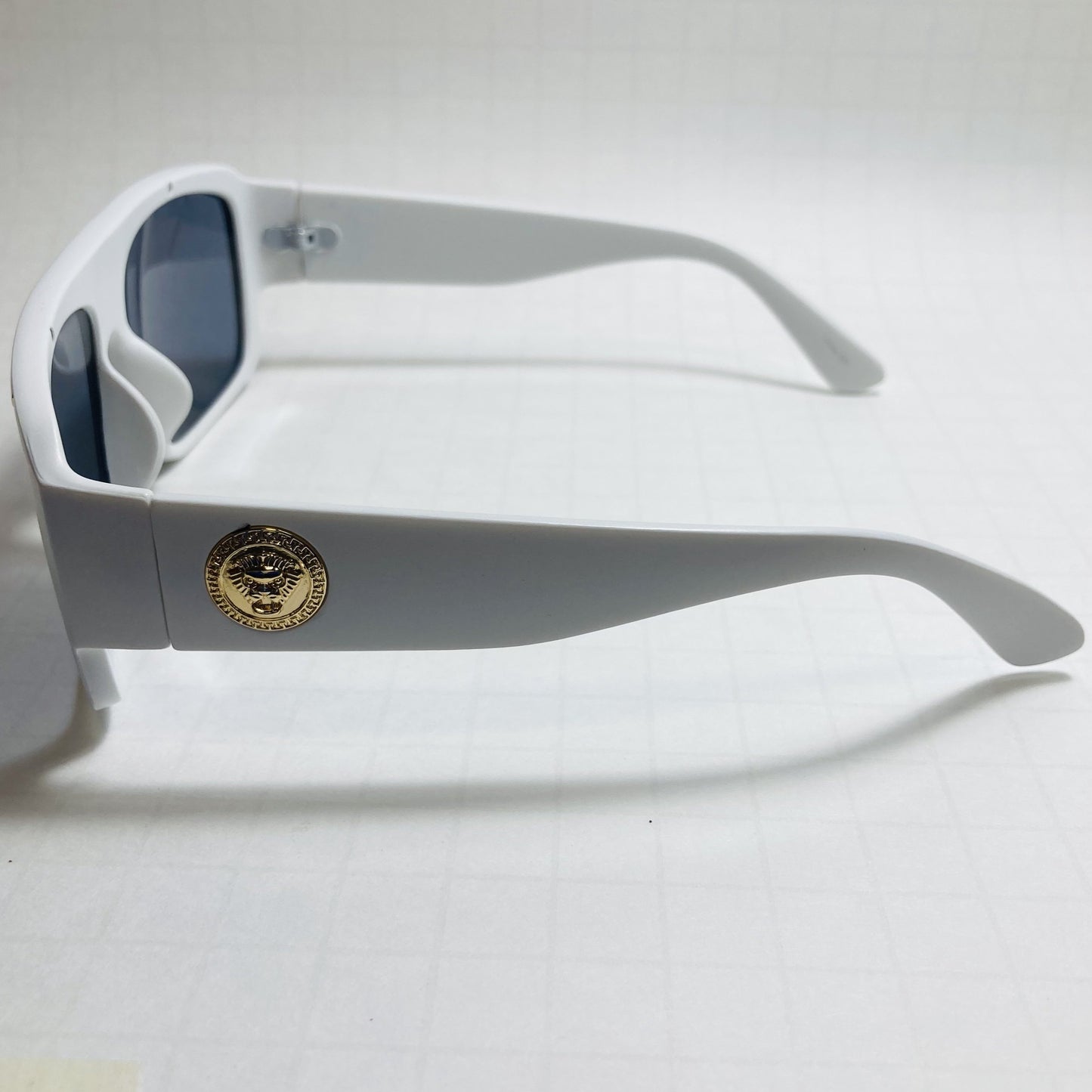 mens and womens white and black square sunglasses