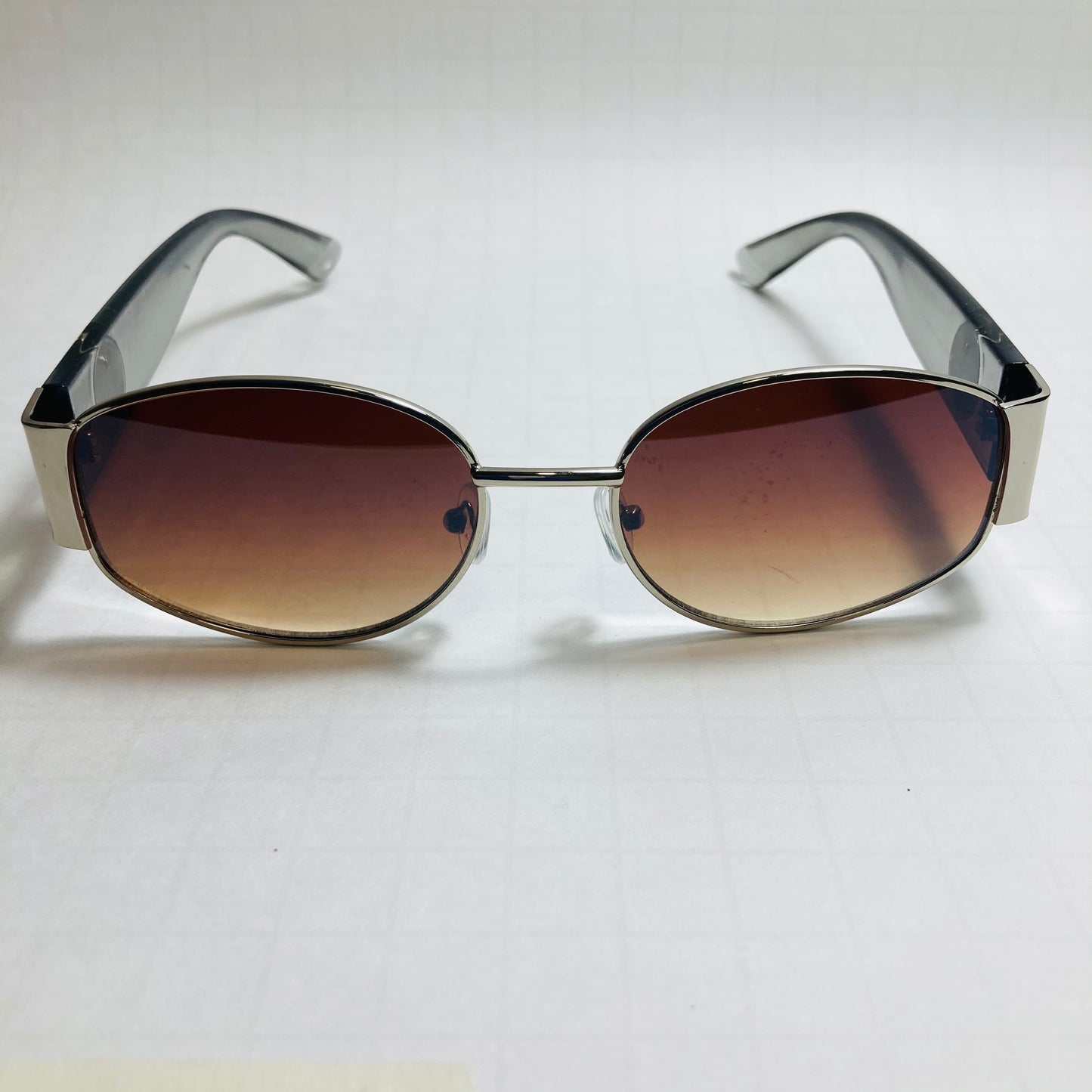 mens and womens gray and brown round sunglasses