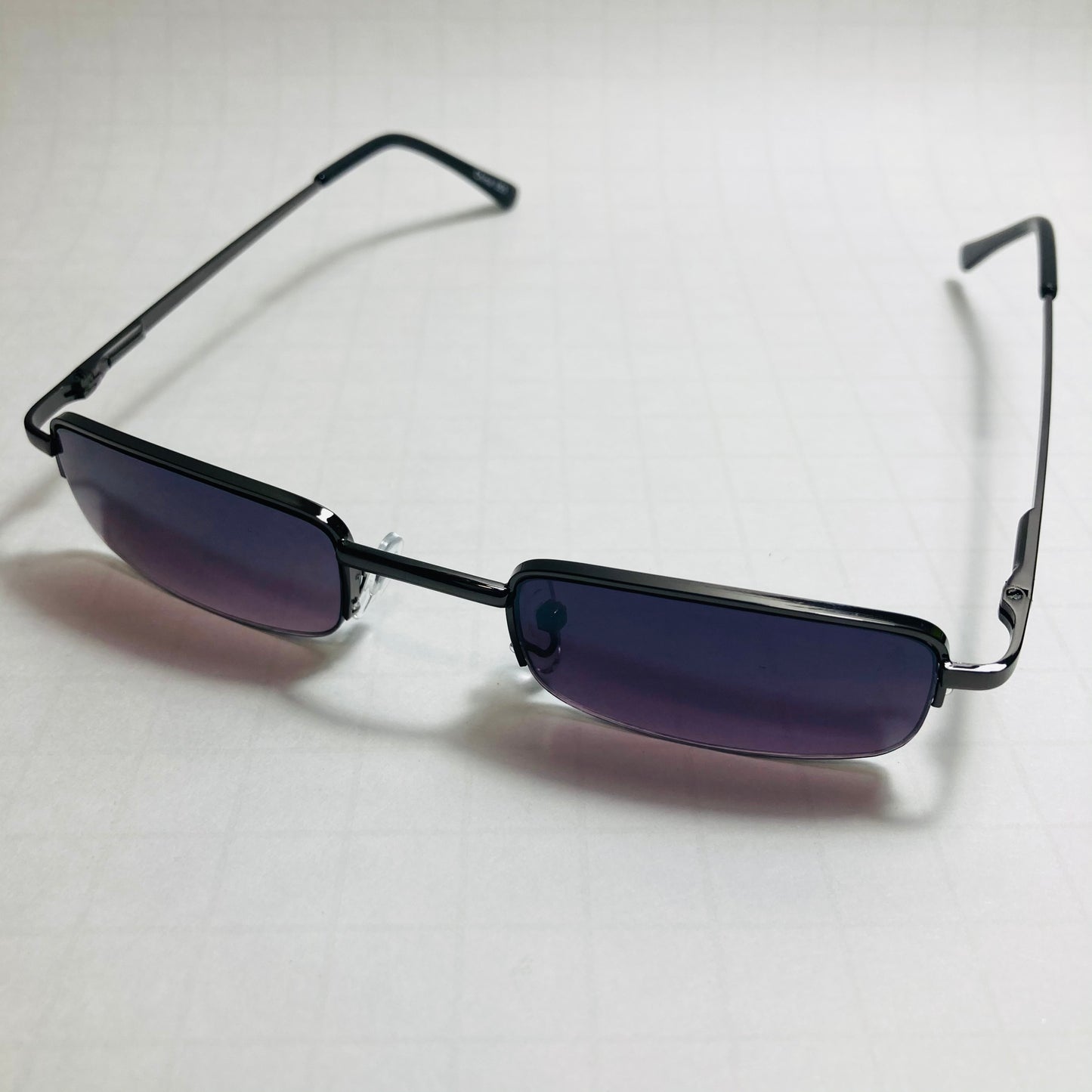 mens and womens black small square sunglasses