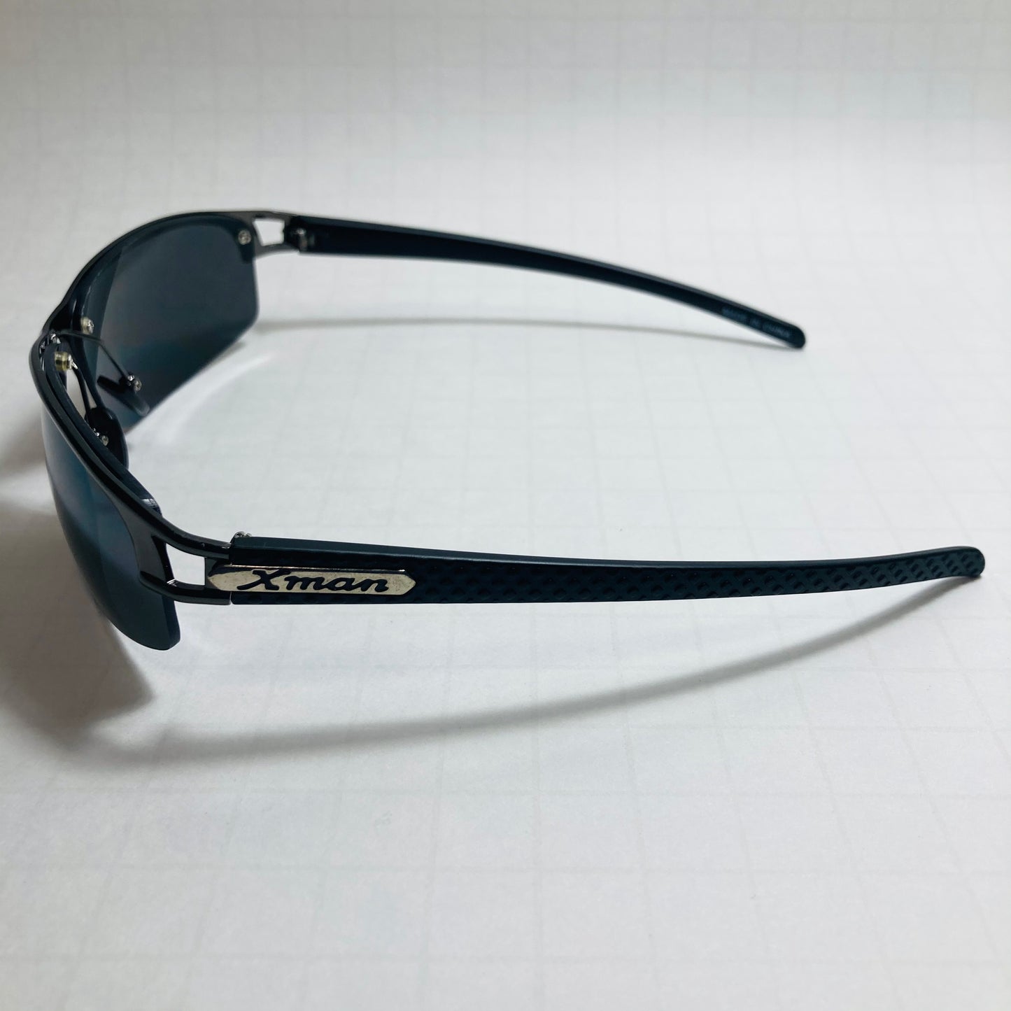 womens and mens black wrap around sunglasses with black lenses