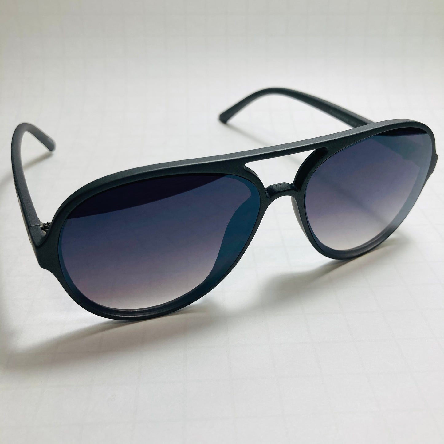 mens and womens black aviator sunglasses with black lenses