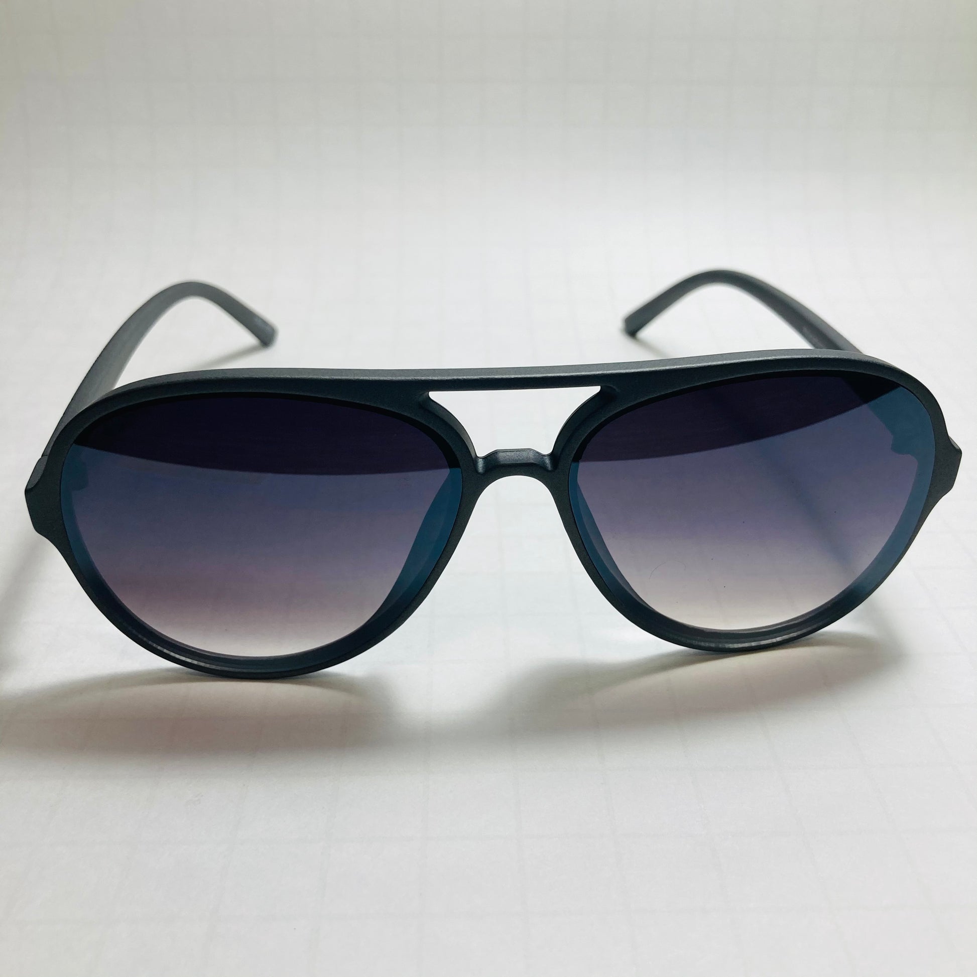 mens and womens black aviator sunglasses with black lenses