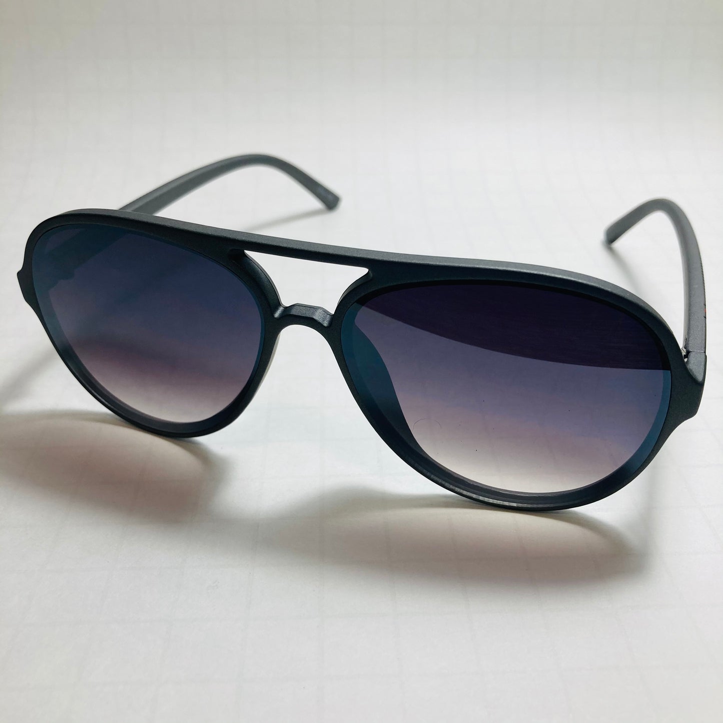 mens and womens black aviator sunglasses with black lenses
