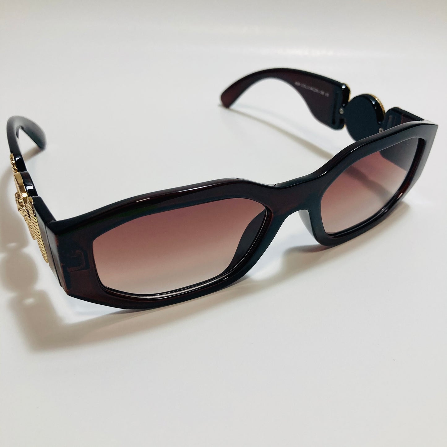 mens and womens brown and gold biggie sunglasses