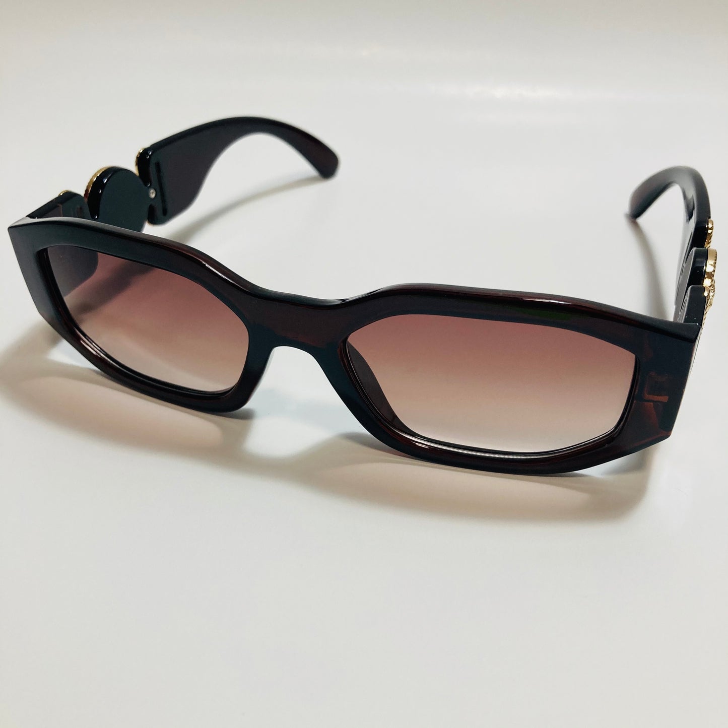 mens and womens brown and gold biggie sunglasses