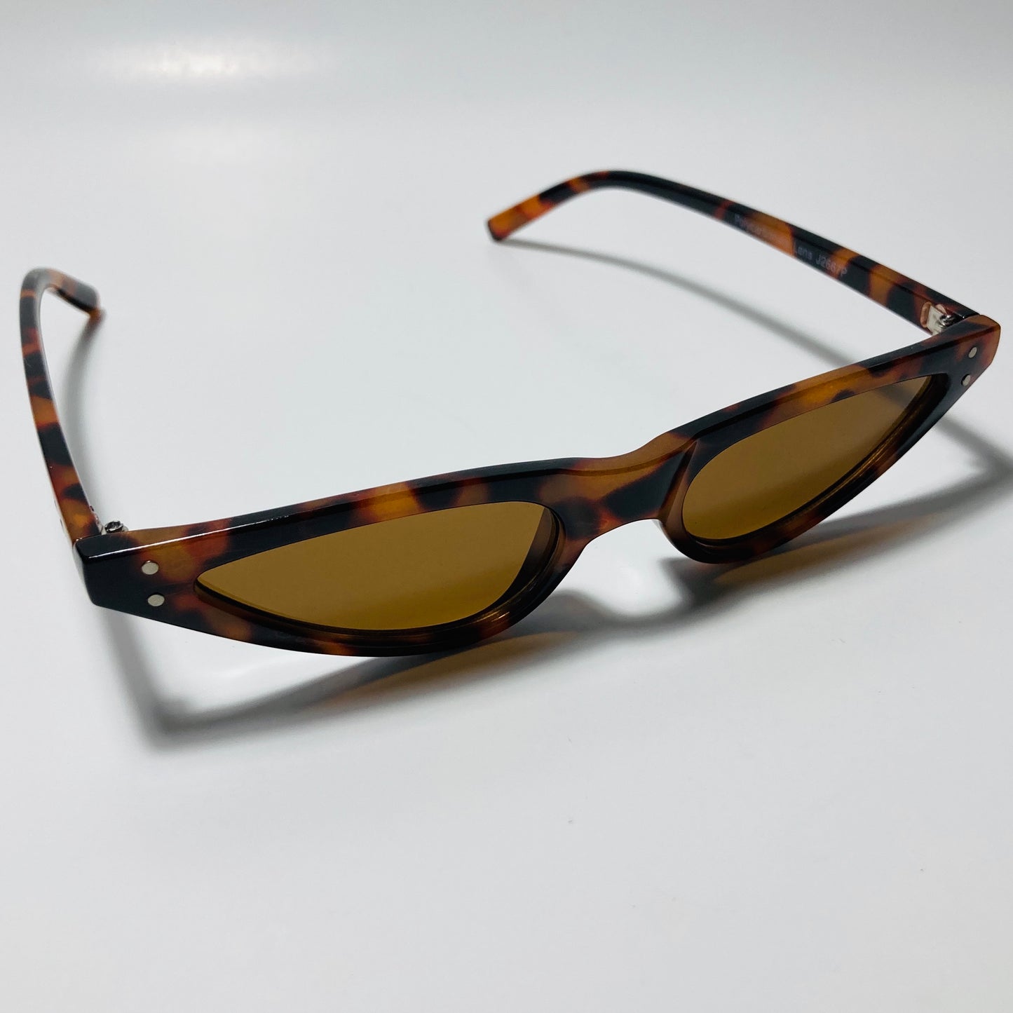 womens brown skinny cat eye sunglasses