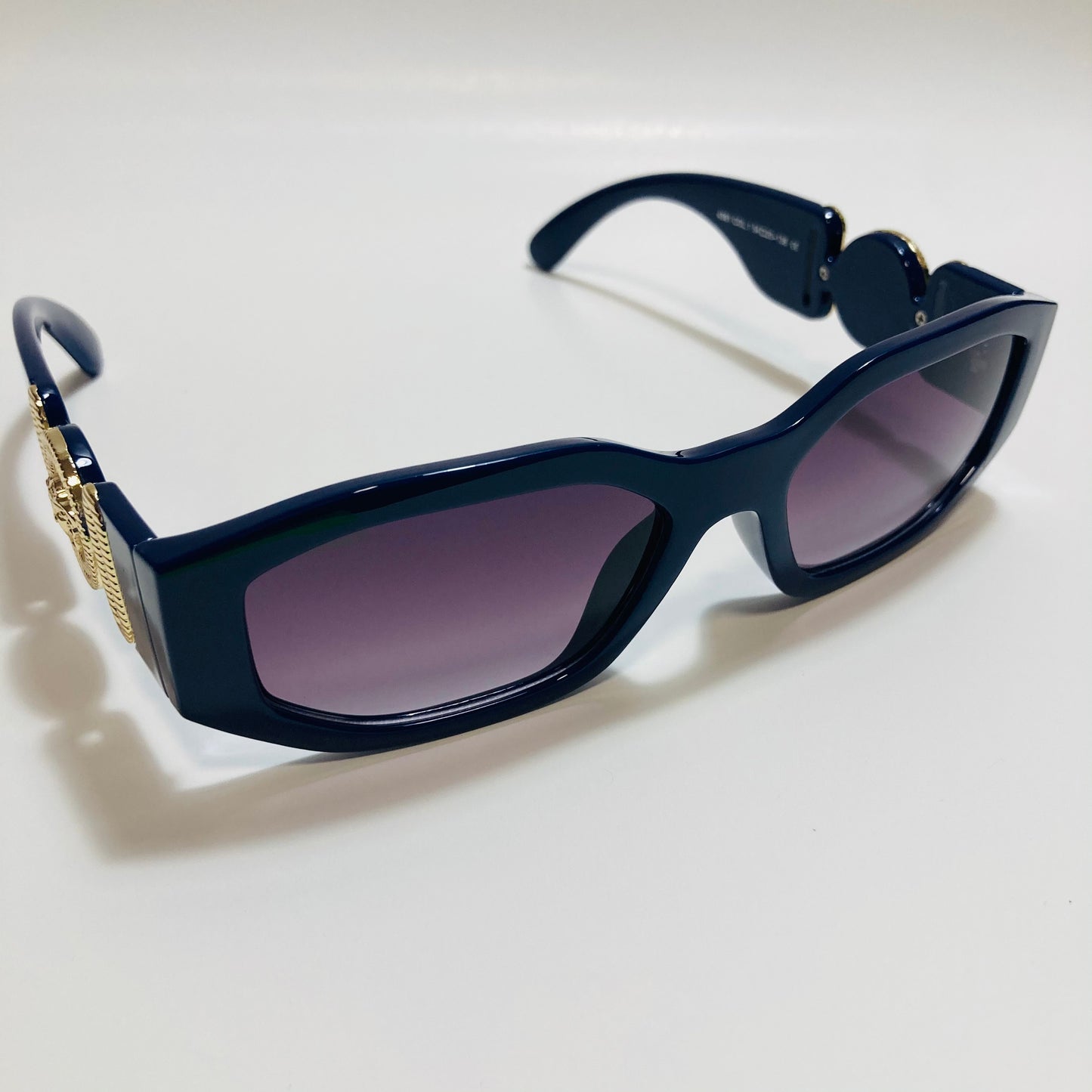 mens and womens blue and gold biggie sunglasses