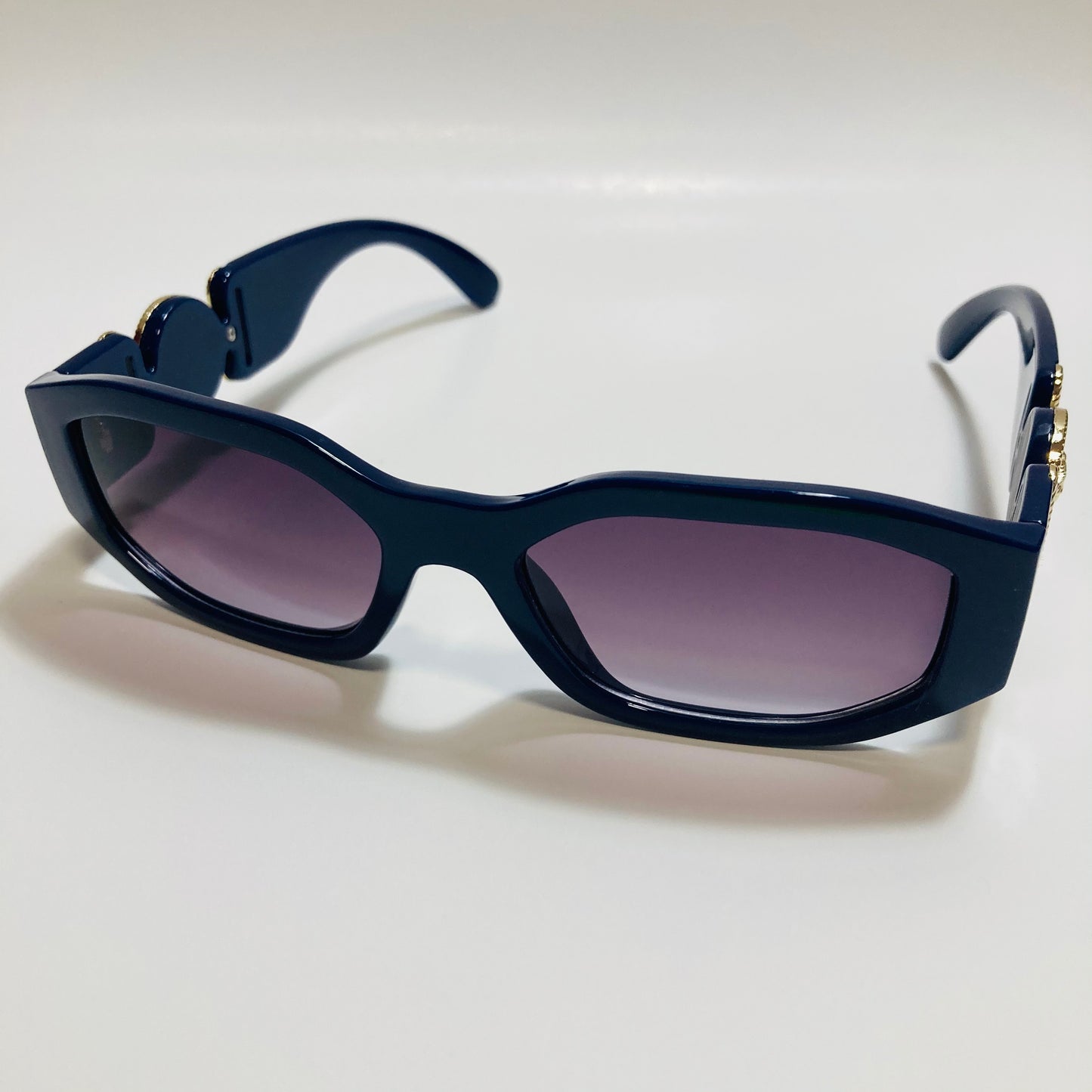 mens and womens blue and gold biggie sunglasses
