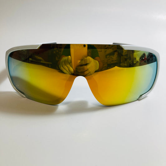 mens and womens white and orange mirrored macho man  sunglasses