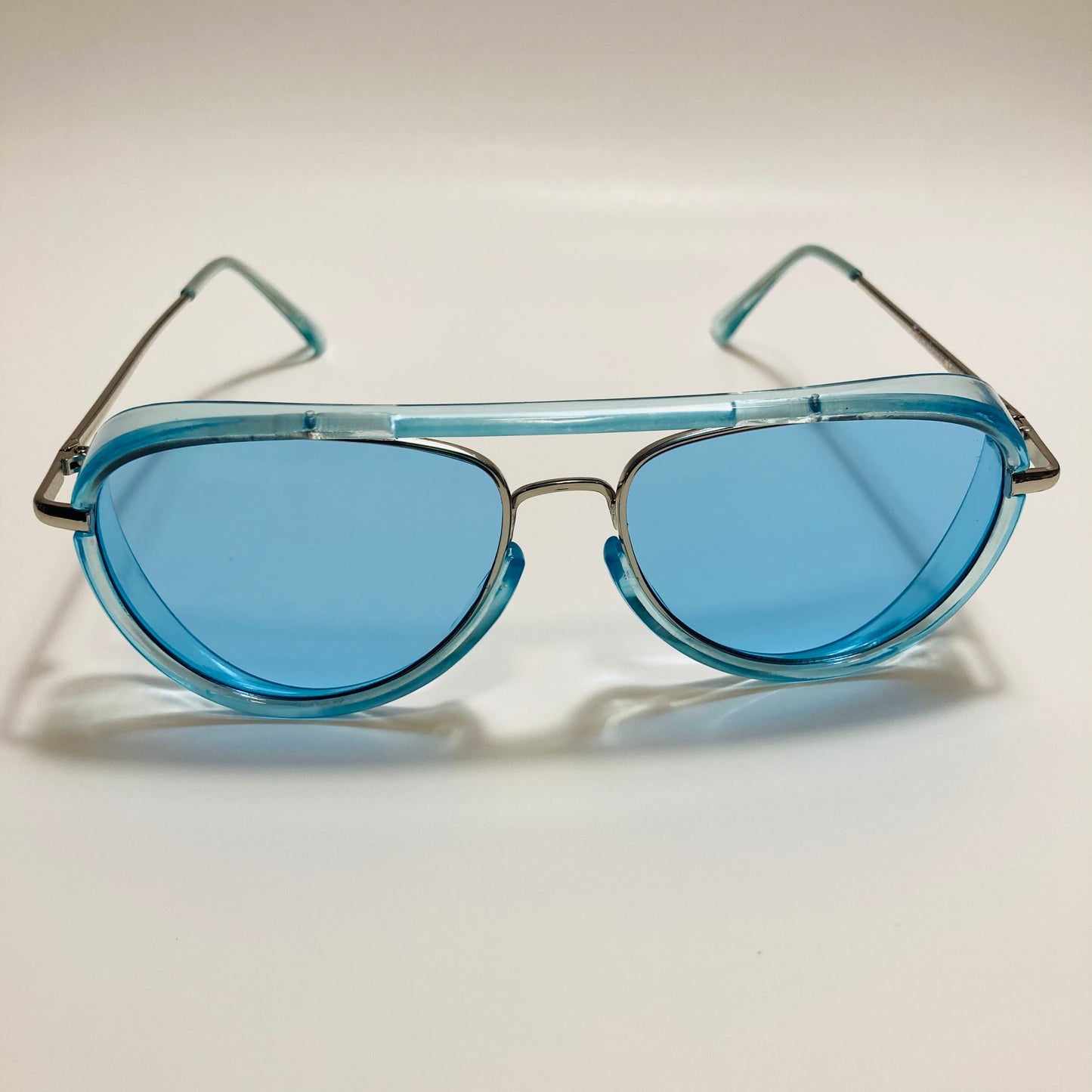 womens and mens small blue aviator sunglasses