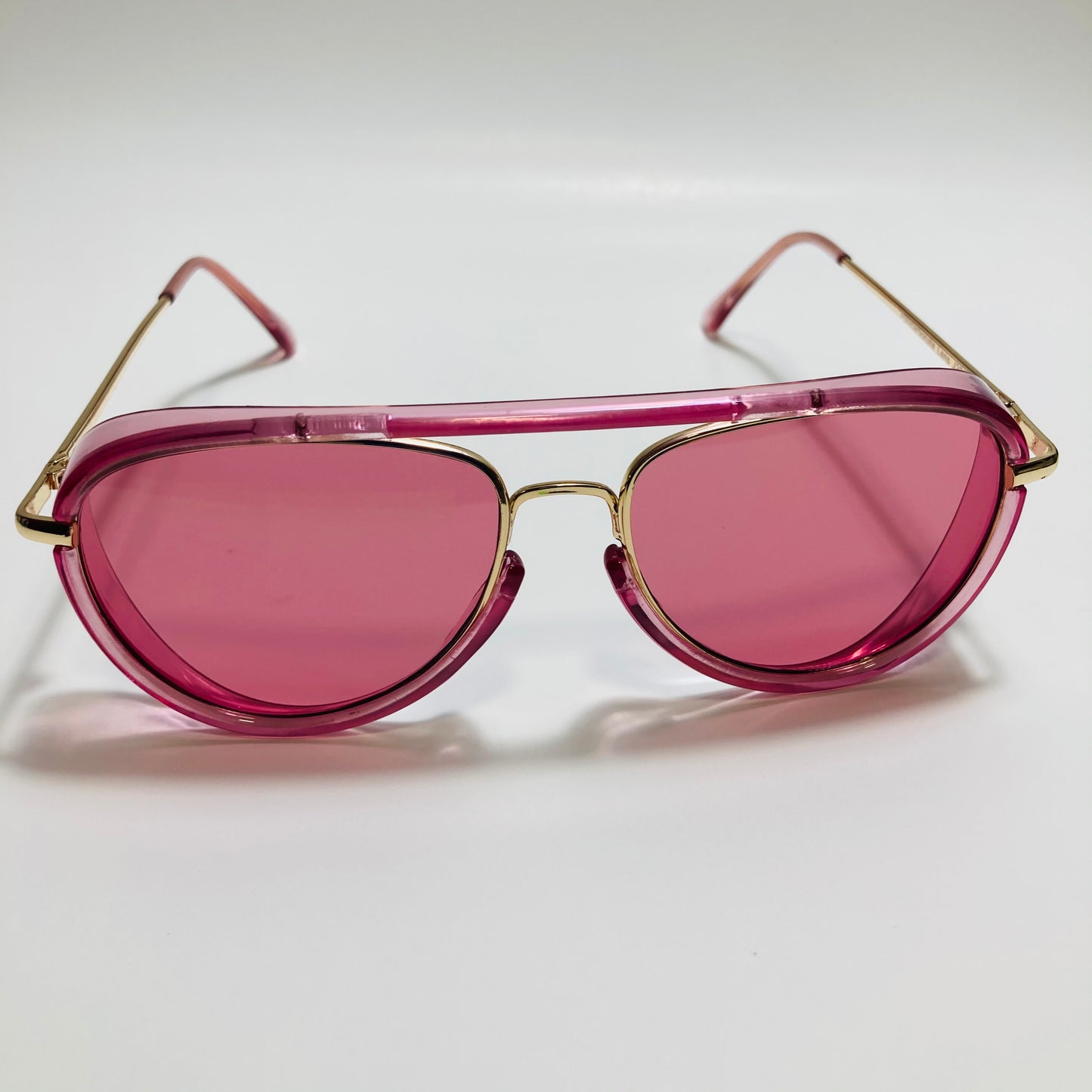 womens and mens small pink aviator sunglasses