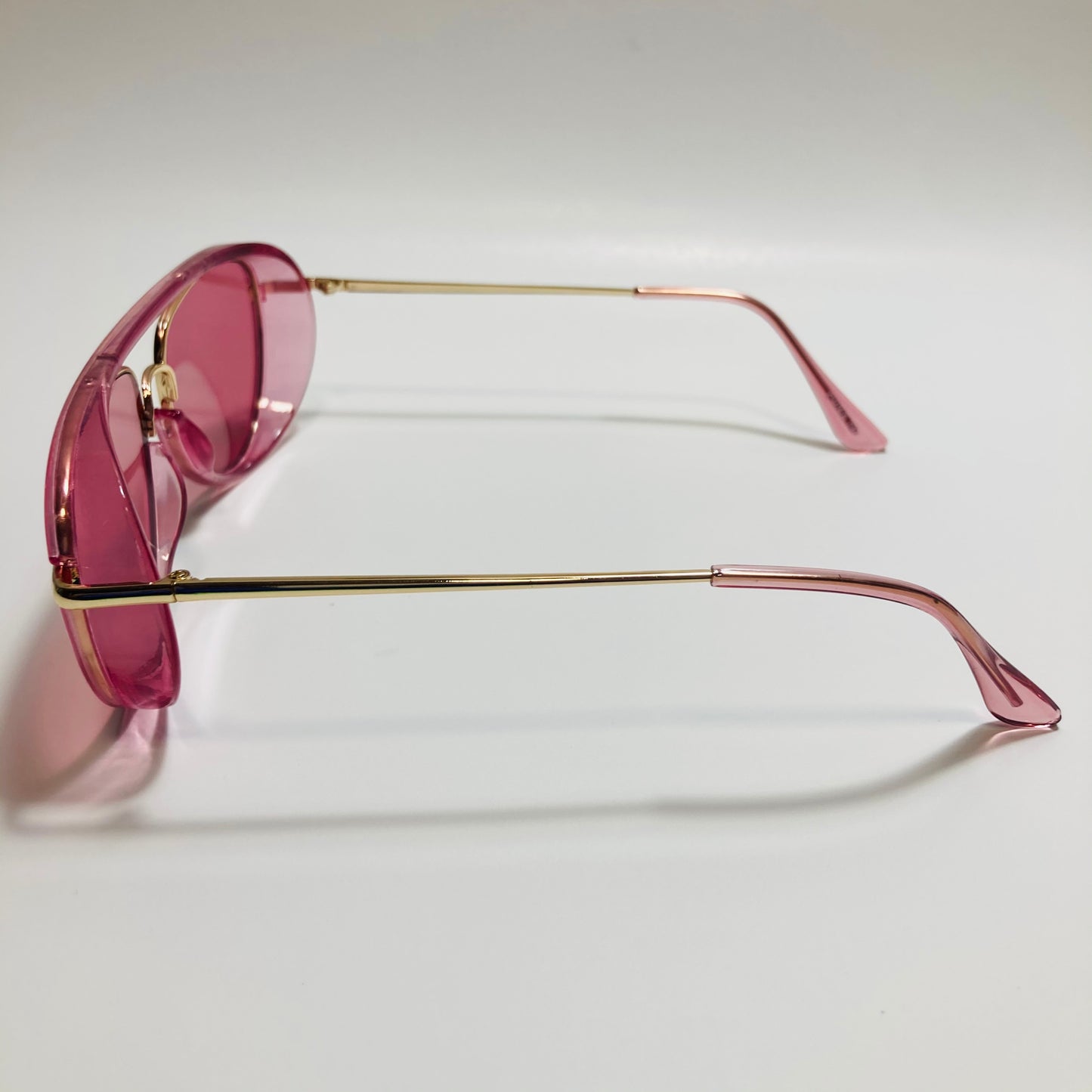 womens and mens small pink aviator sunglasses