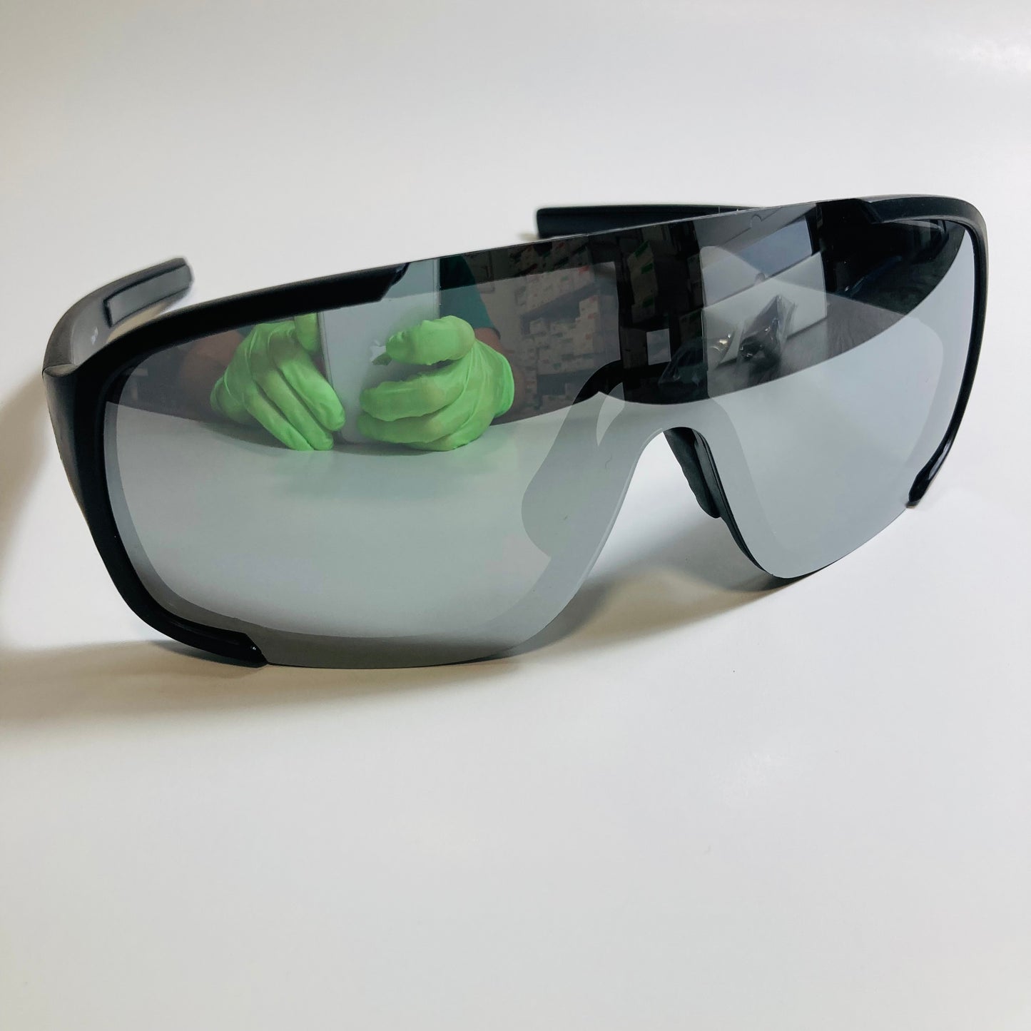 mens and womens black and silver mirrored macho man sunglasses