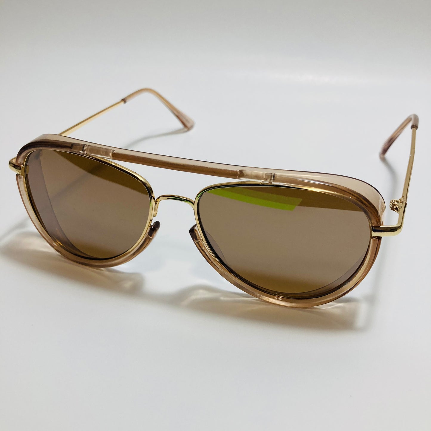 womens and mens small brown aviator sunglasses
