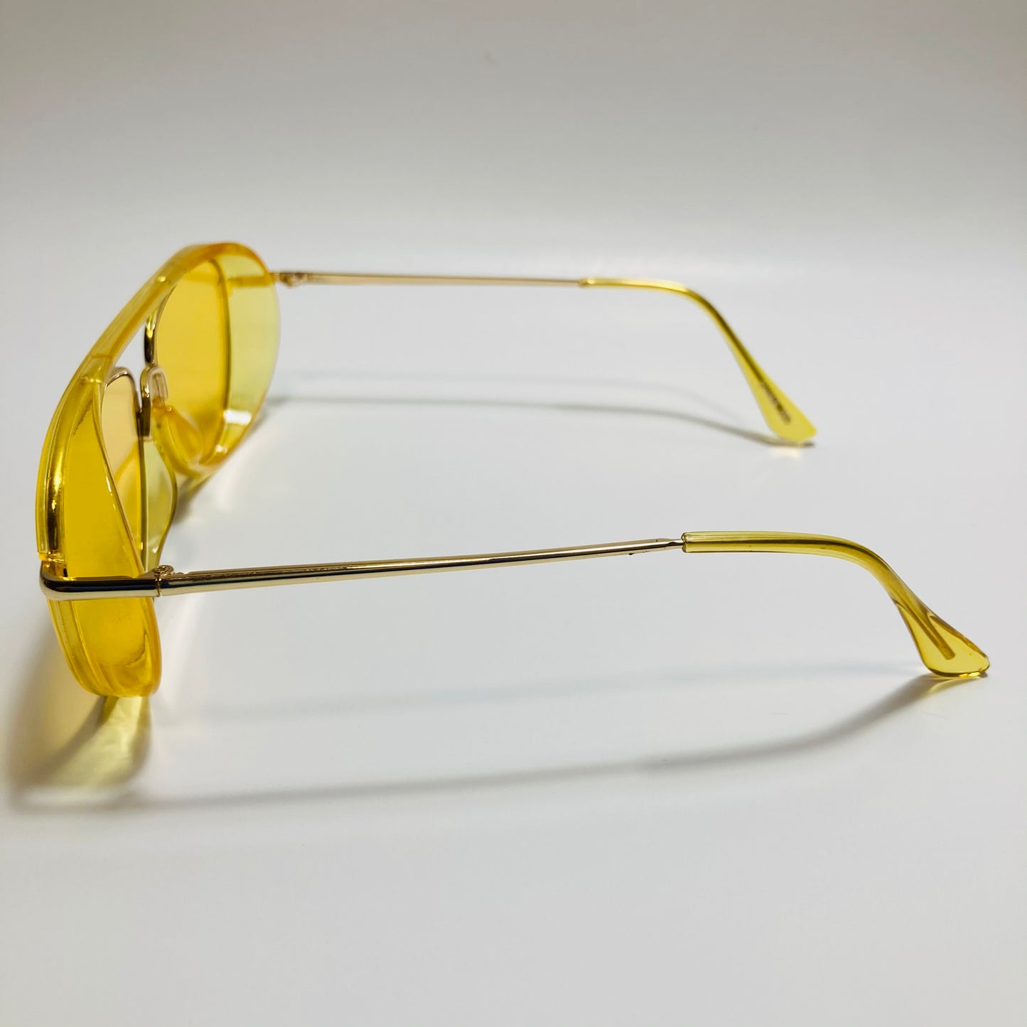 womens and mens small yellow aviator sunglasses