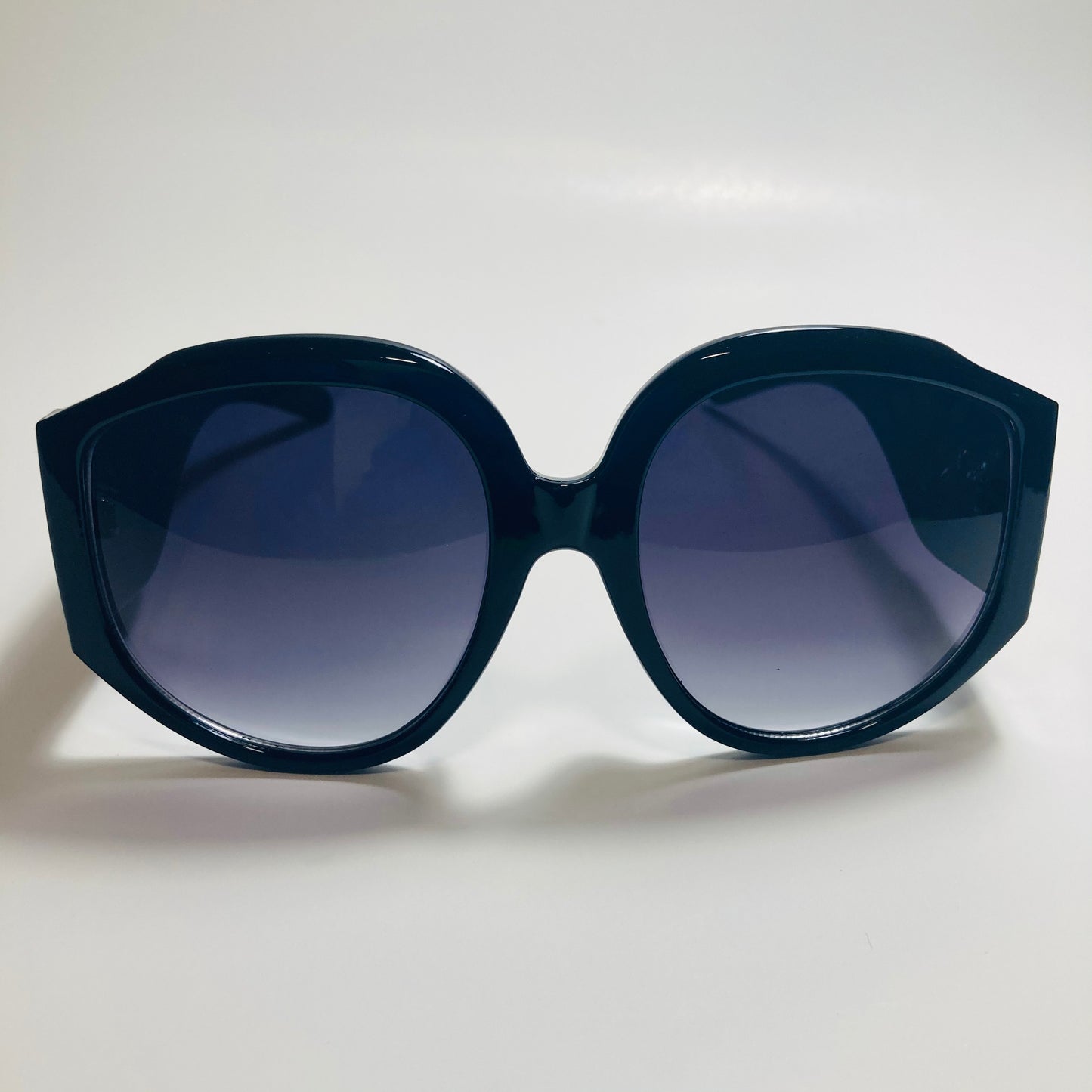 womens black oversize round sunglasses