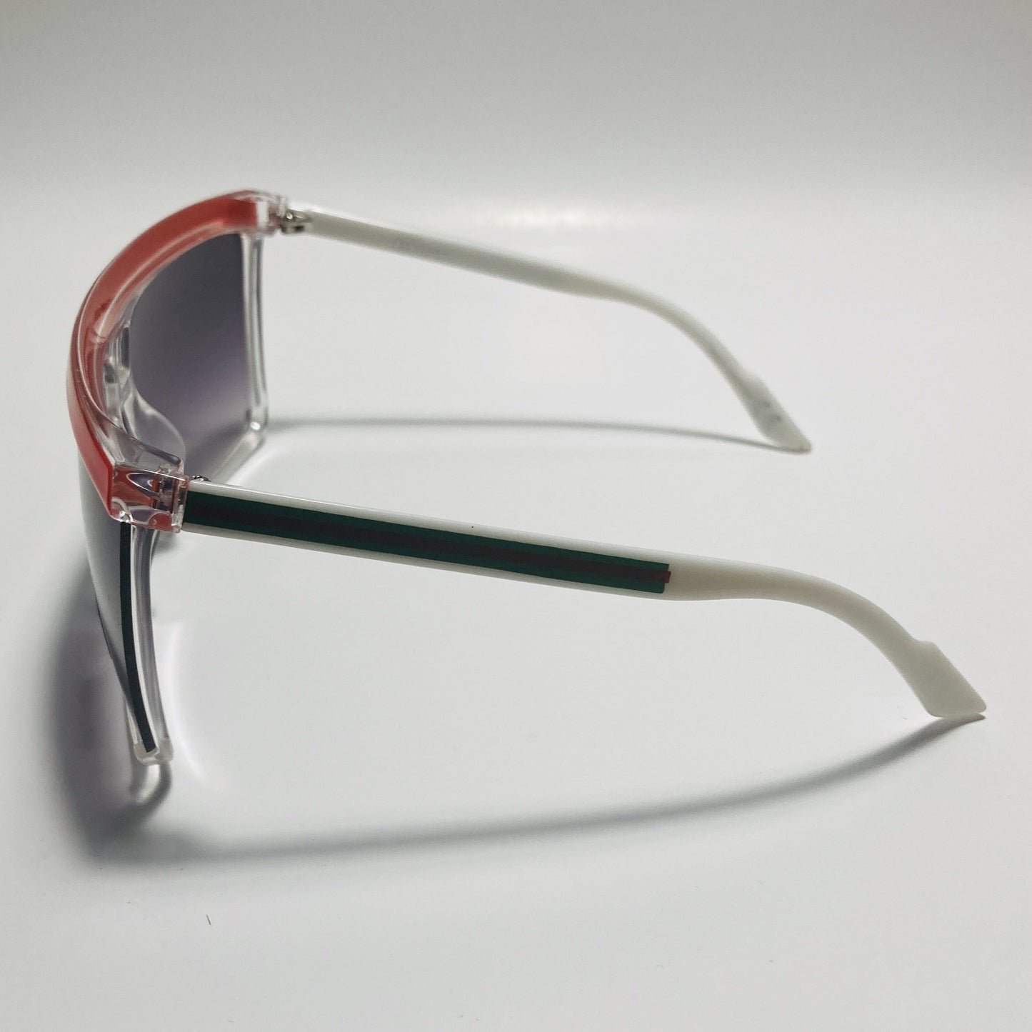 mens and womens red and black shield sunglasses