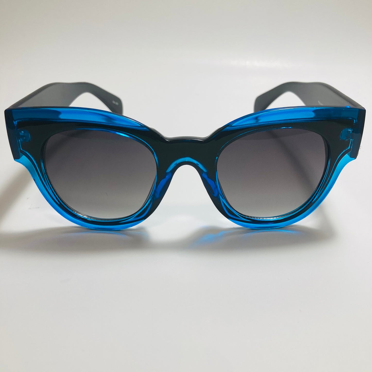 blue and black womens round oversize sunglasses