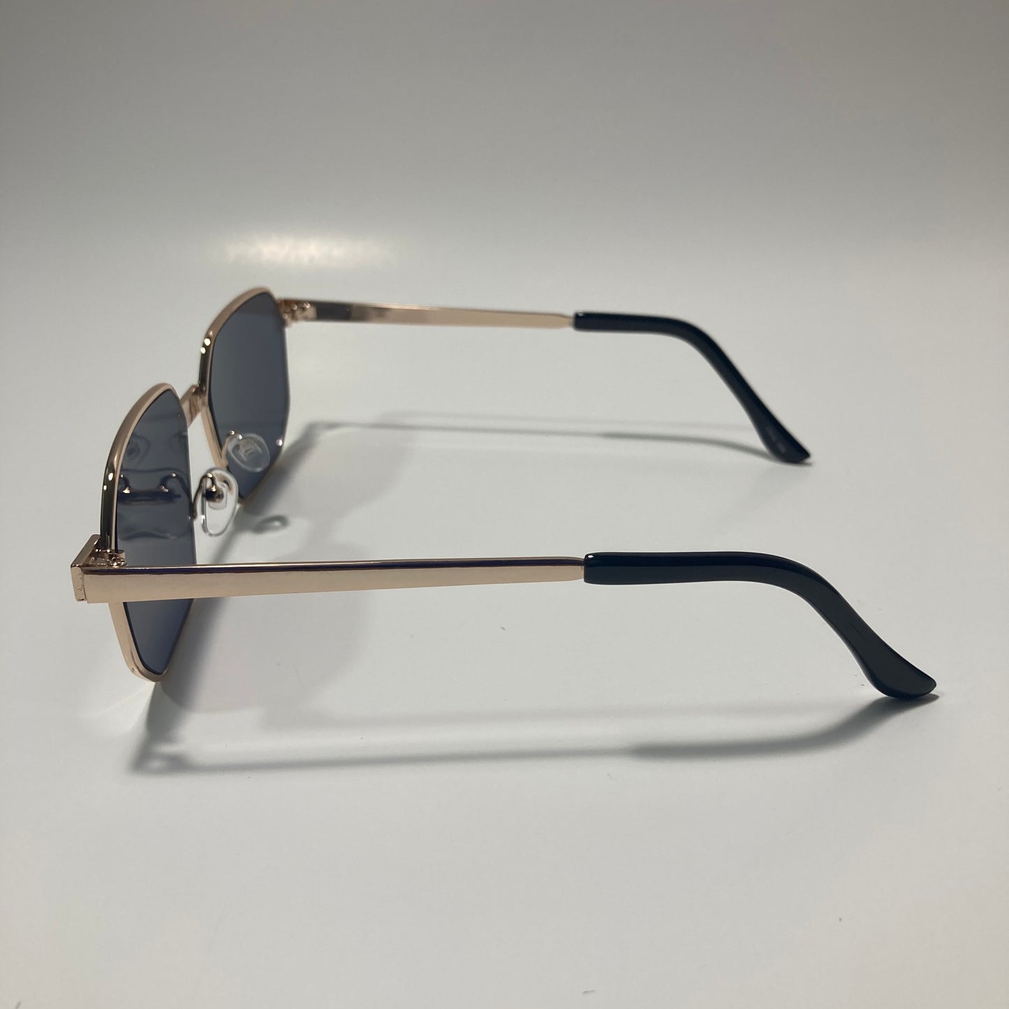 mens and womens black and gold square sunglasses