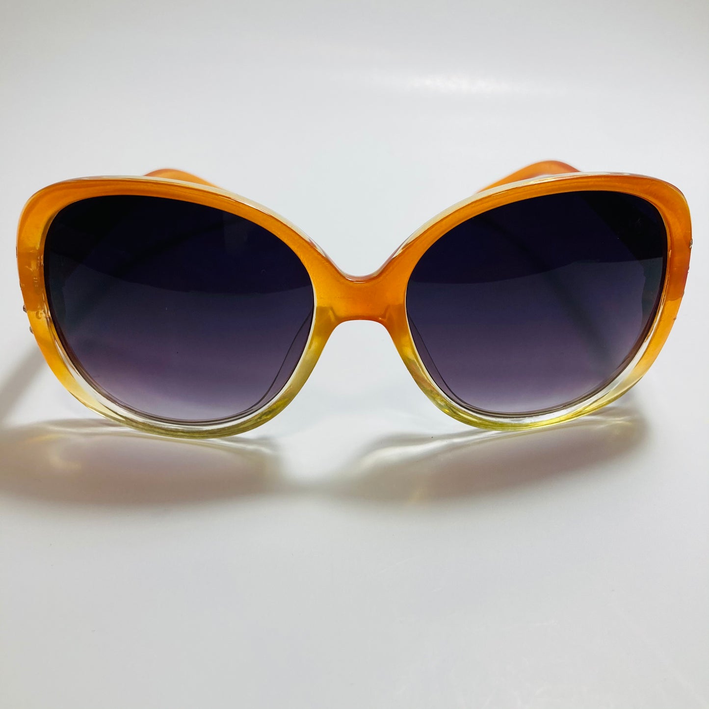 womens orange and black oversize rhinestone sunglasses