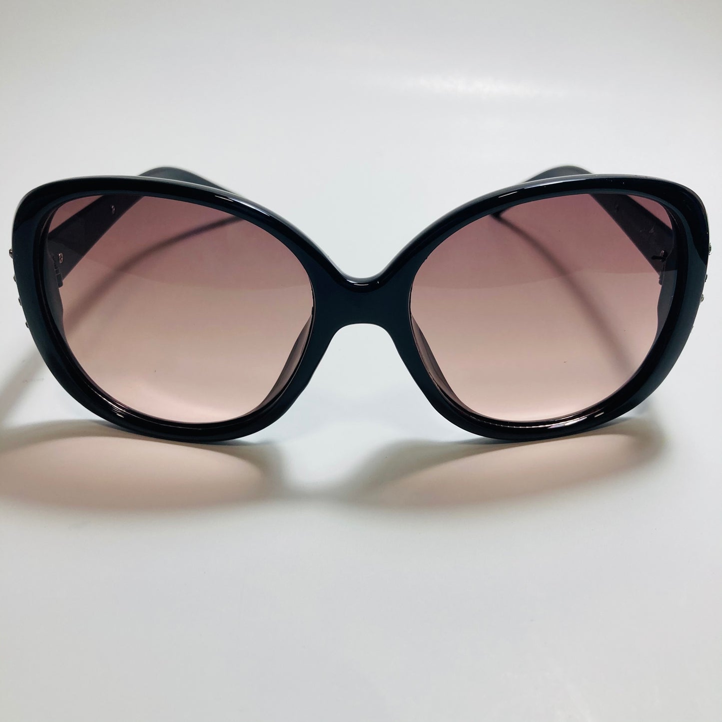 womens black and pink oversize rhinestone sunglasses