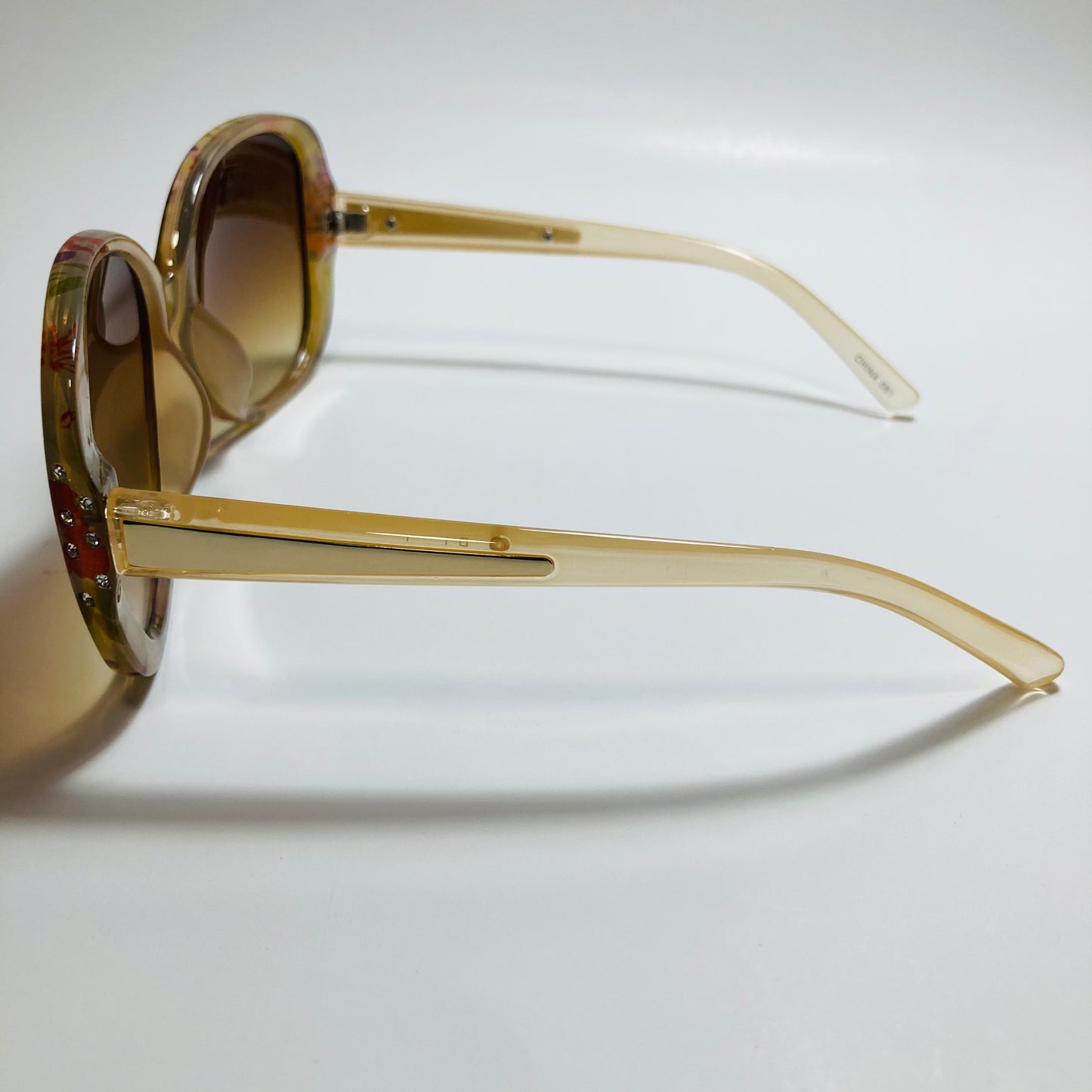 womens floral oversize rhinestone sunglasses