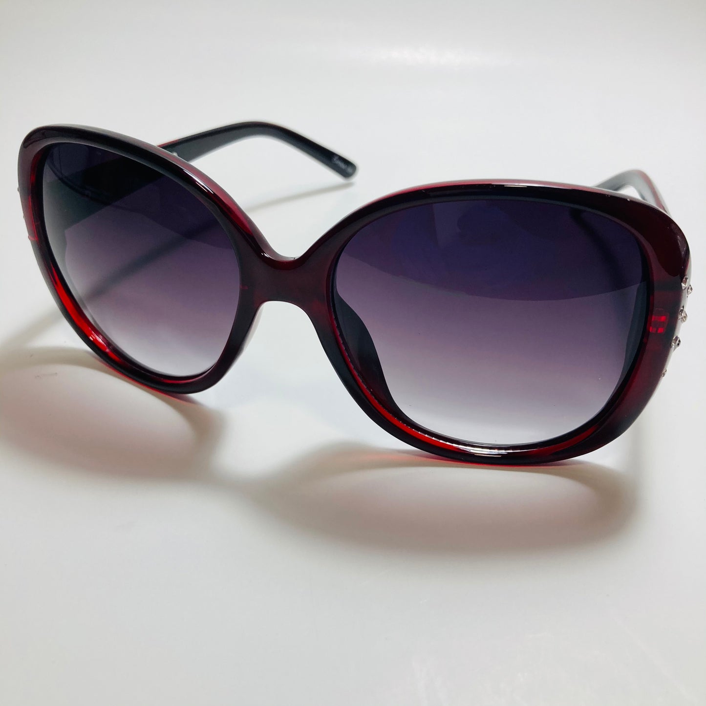 womens red oversize rhinestone sunglasses