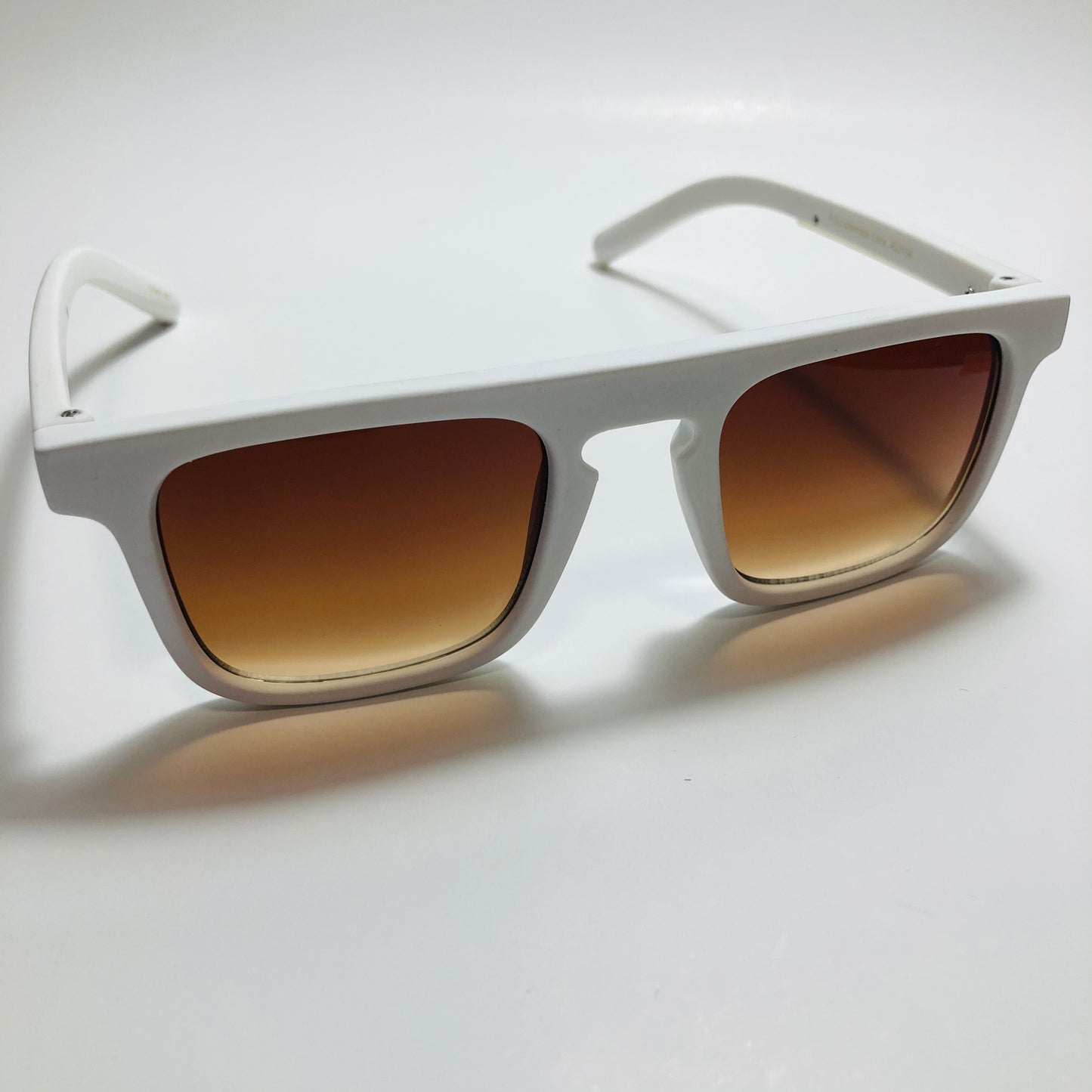 mens and womens white and brown square sunglasses