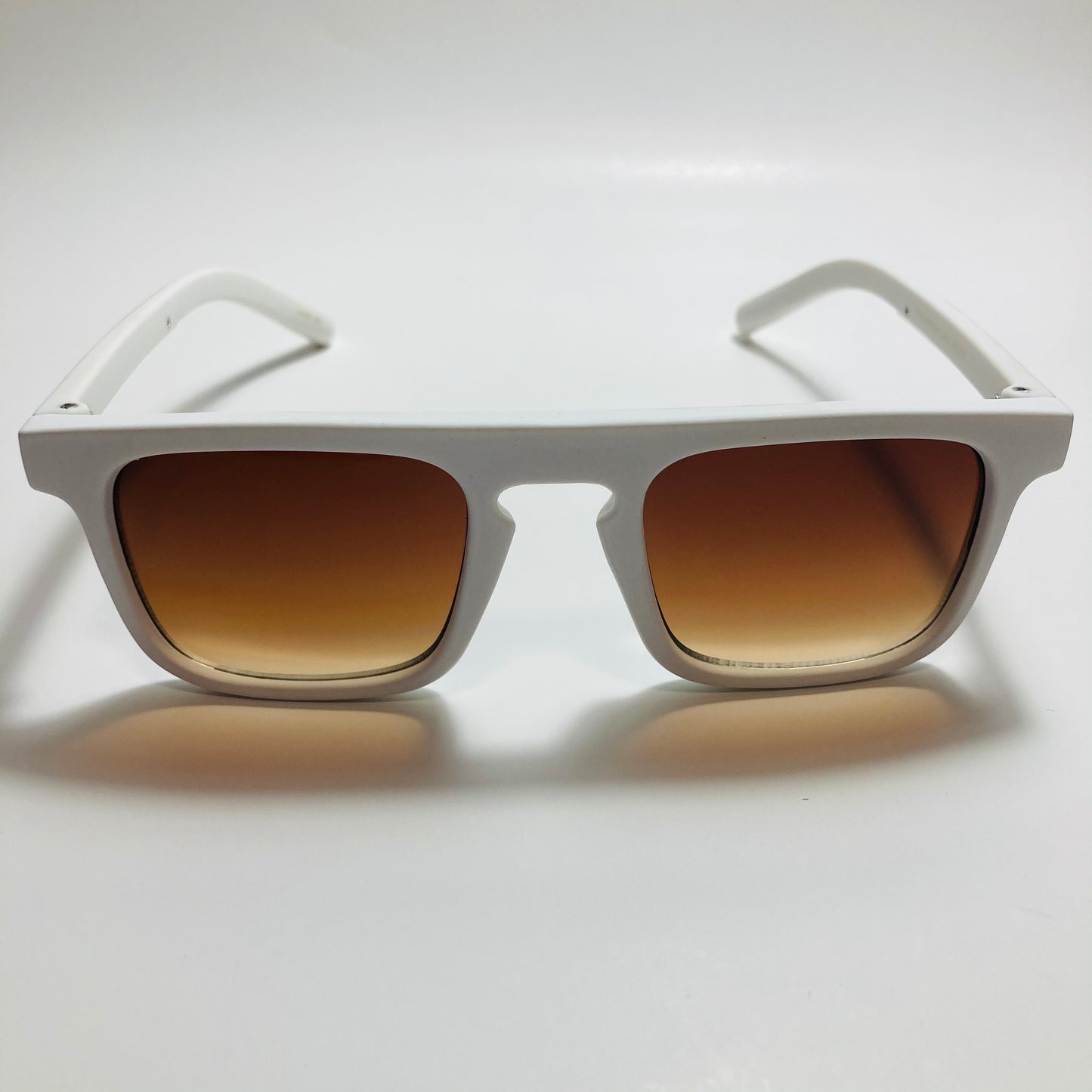 mens and womens white and brown square sunglasses