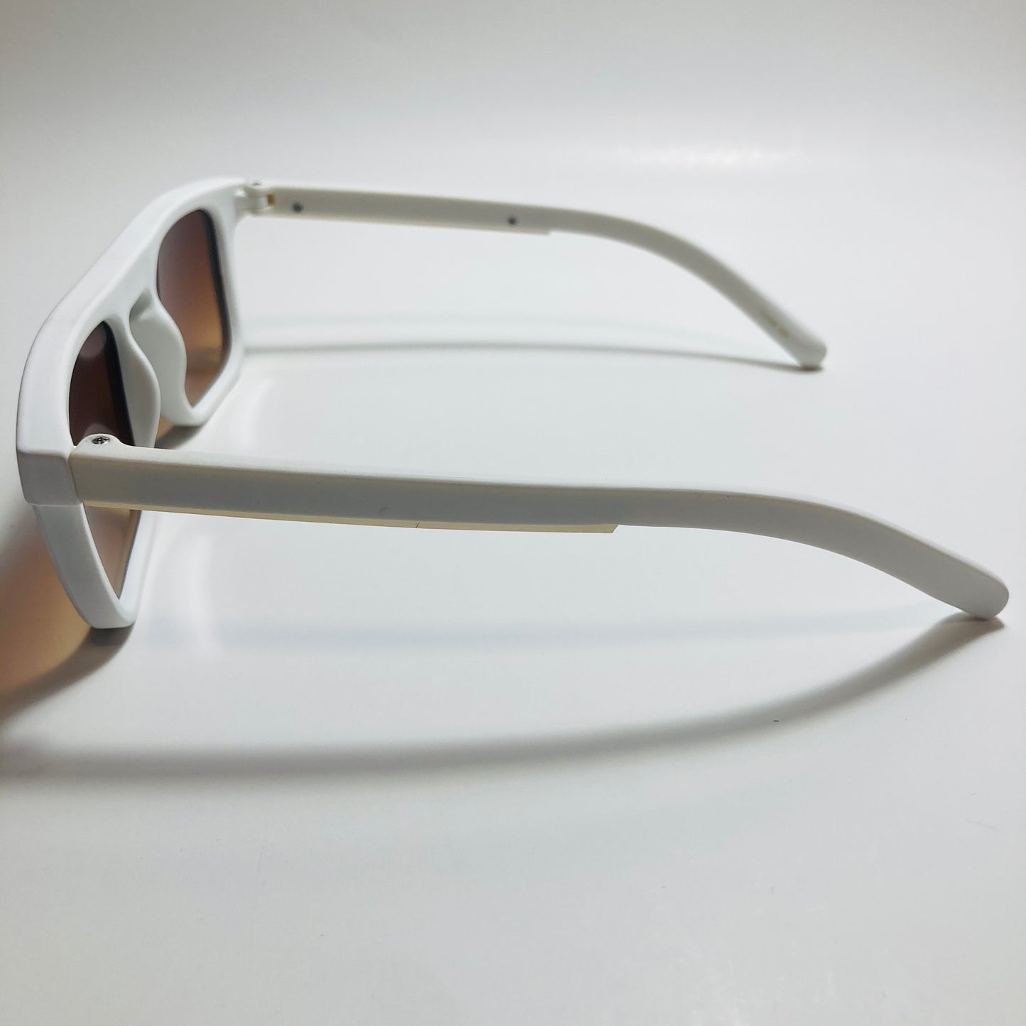 mens and womens white and brown square sunglasses