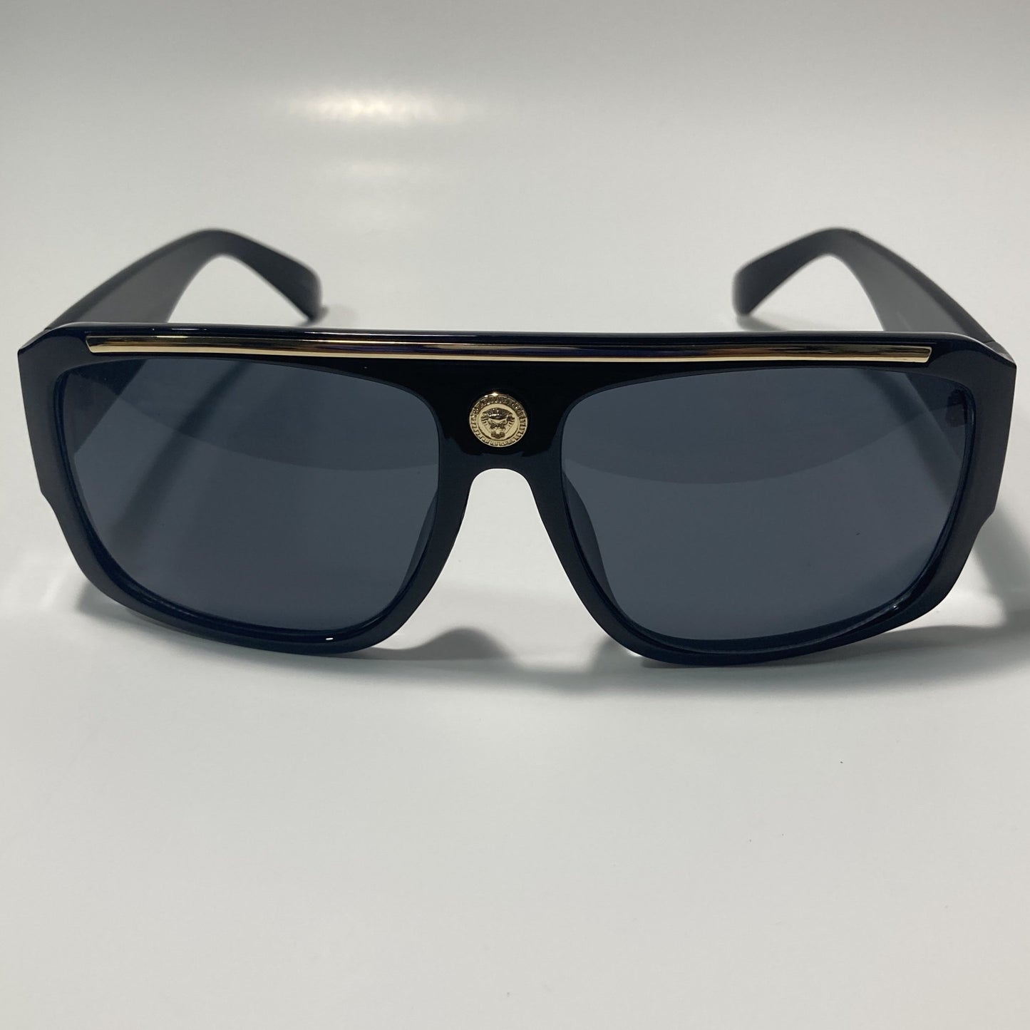 mens and womens black square sunglasses