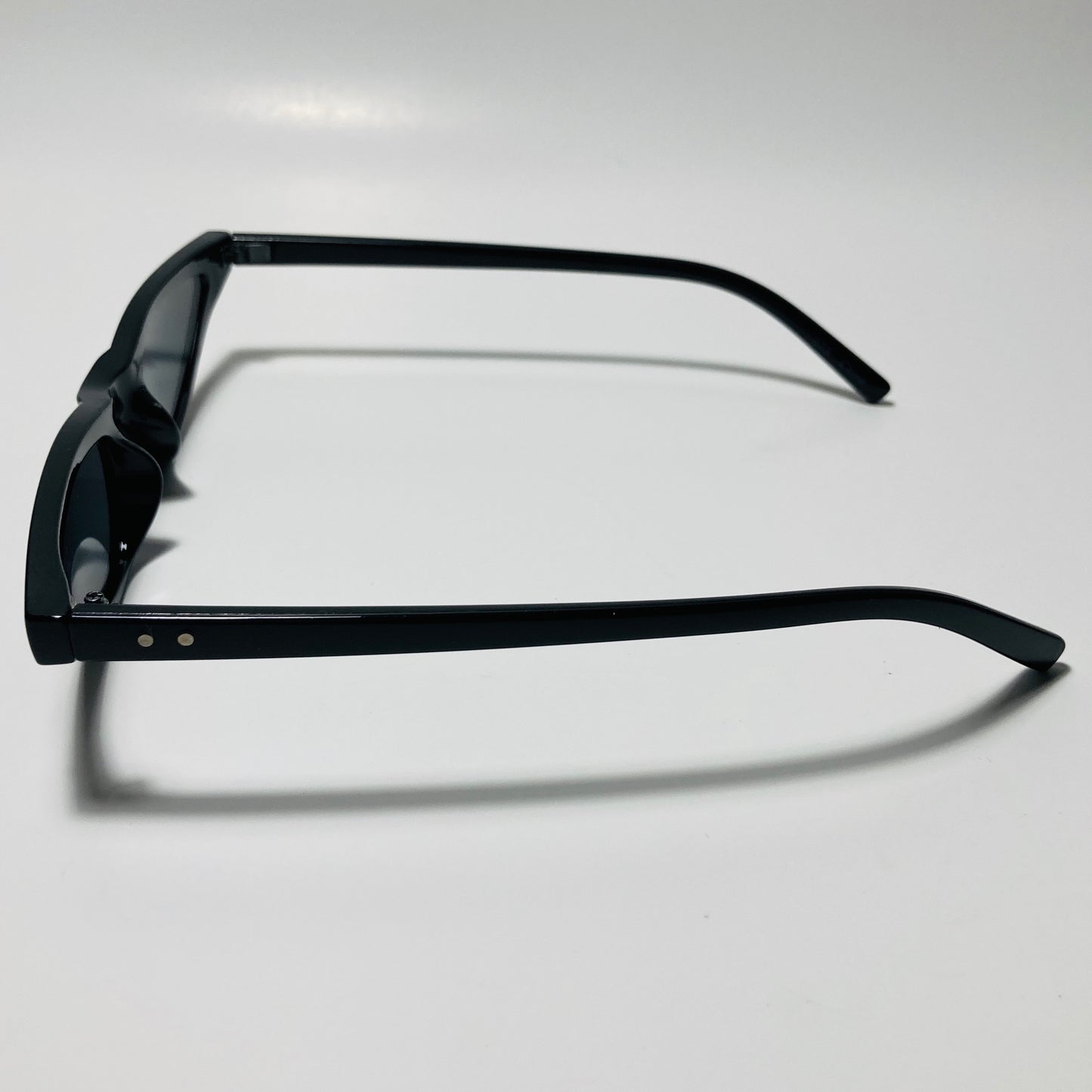 womens black skinny cat eye sunglasses