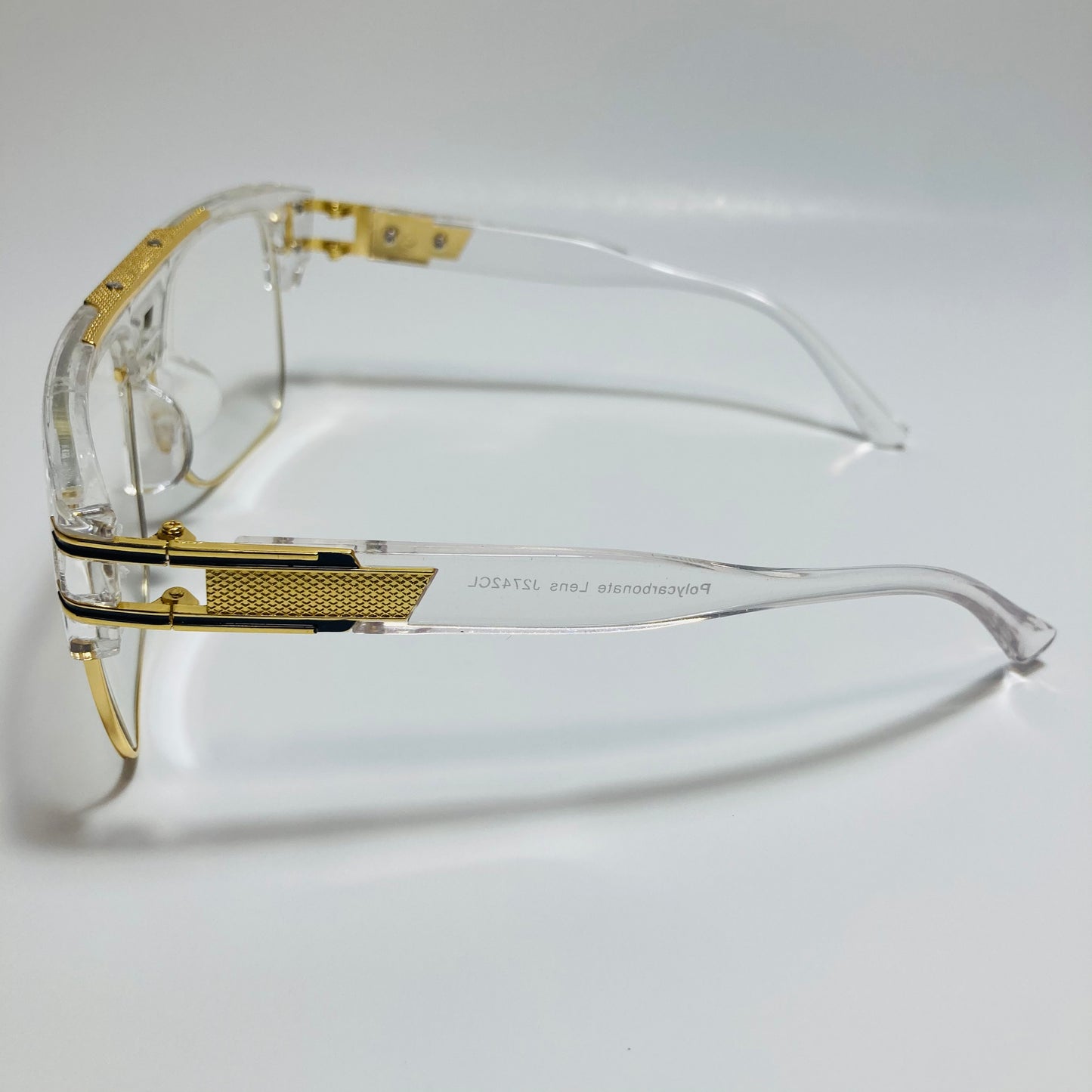 clear and gold gazelle glasses