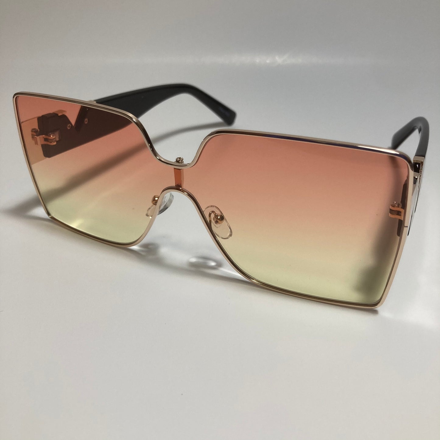 womens orange yellow and gold oversize square sunglasses