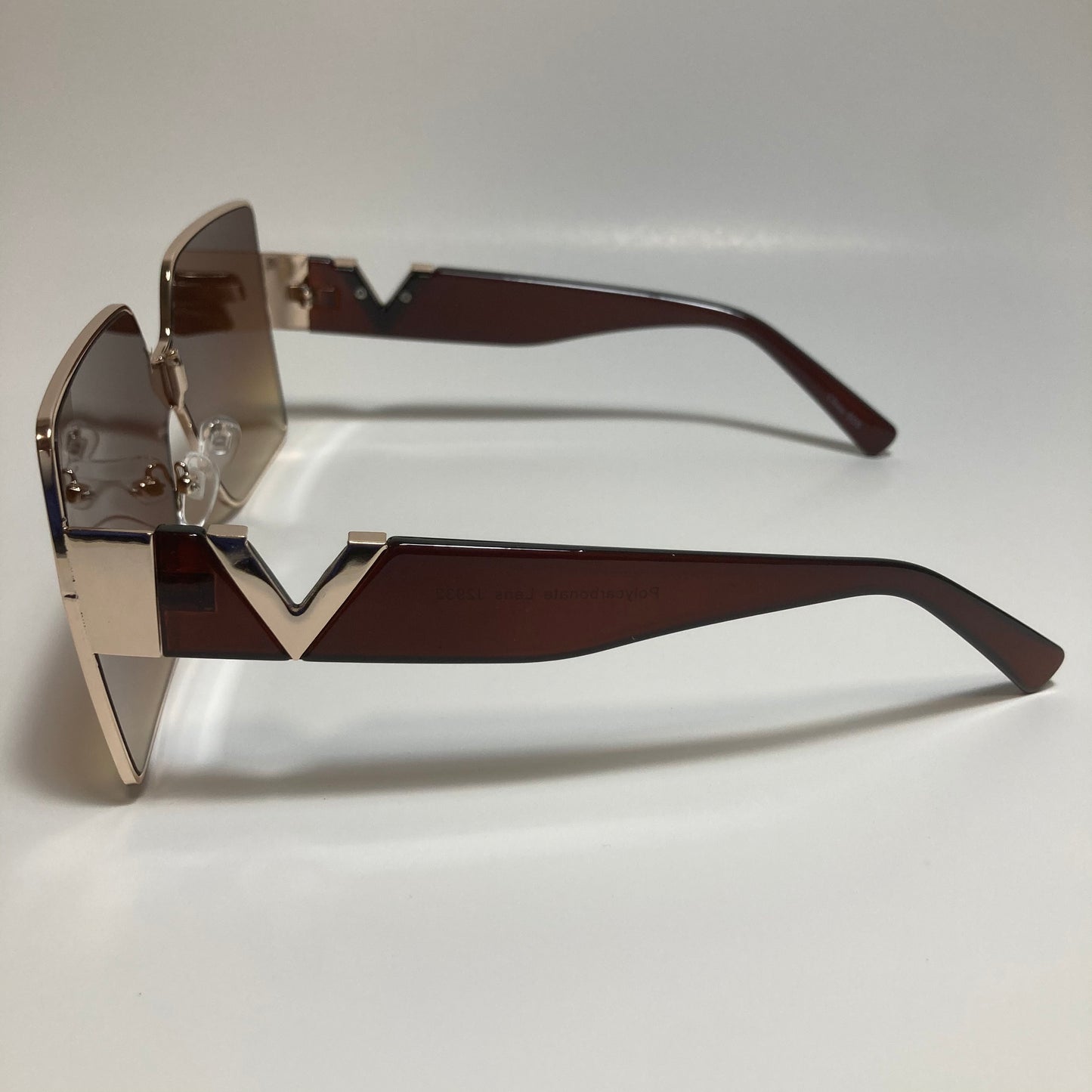 womens brown and gold oversize square sunglasses