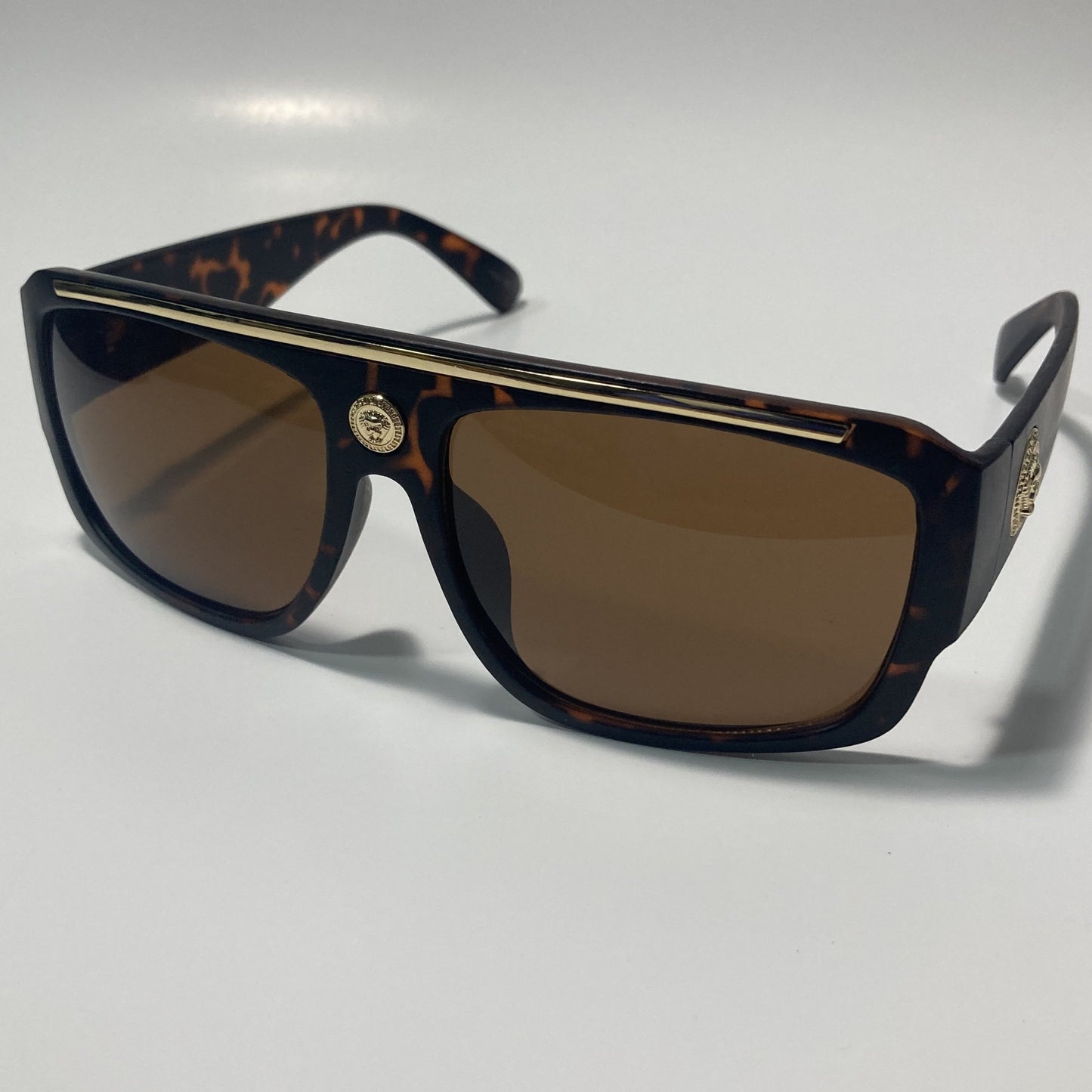 mens and womens brown square sunglasses