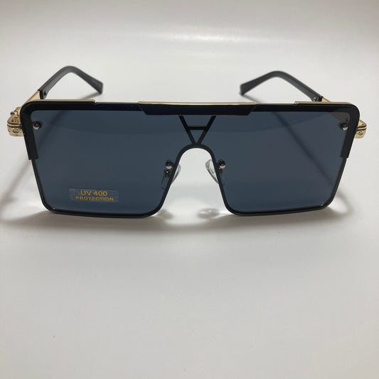 womens gold square oversize sunglasses with black lenses