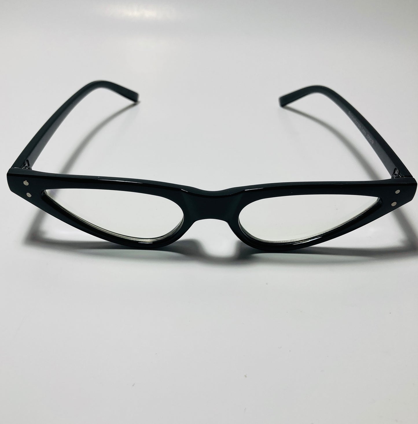 womens black and clear skinny cat eye sunglasses