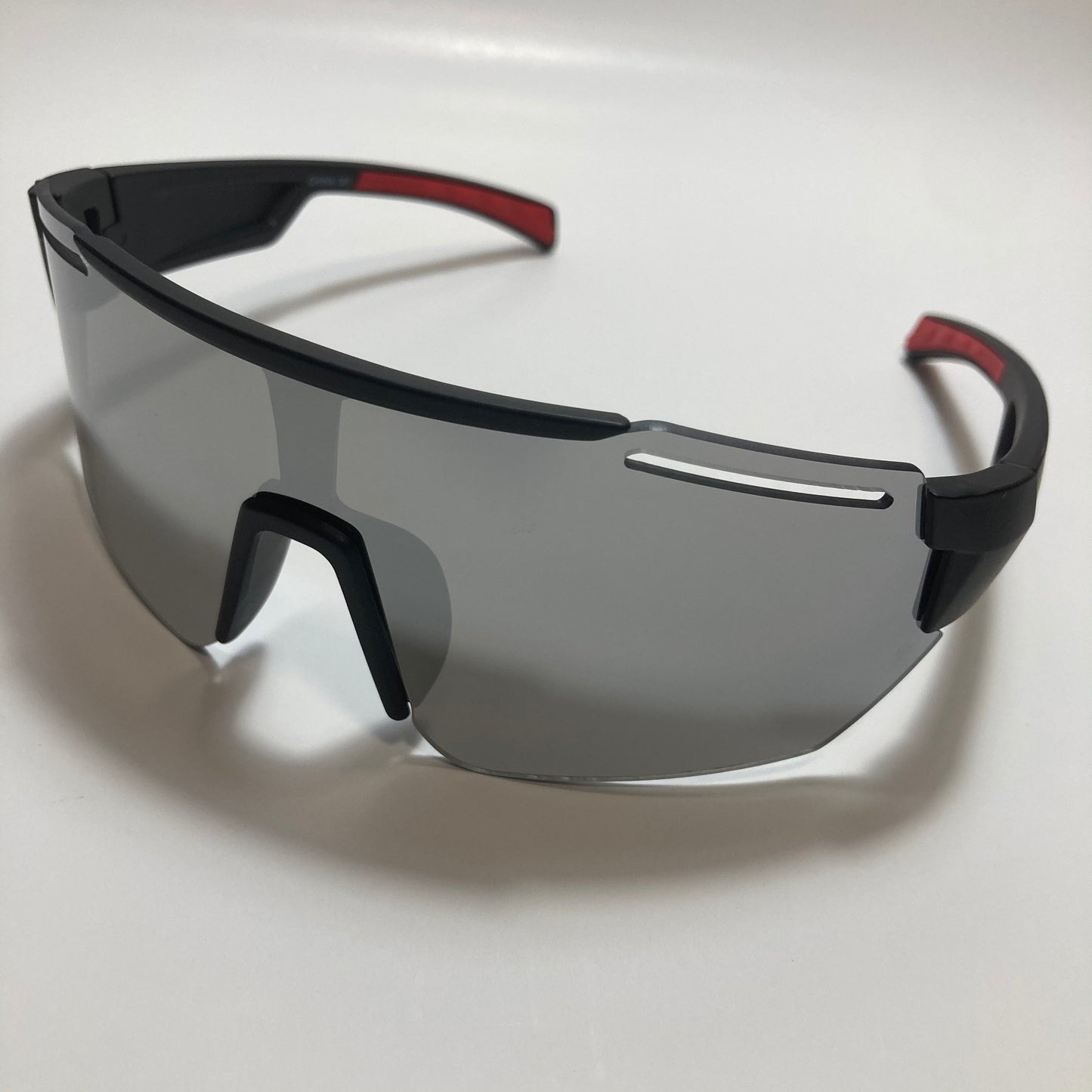 retro wrap around sunglasses with mirror lenses