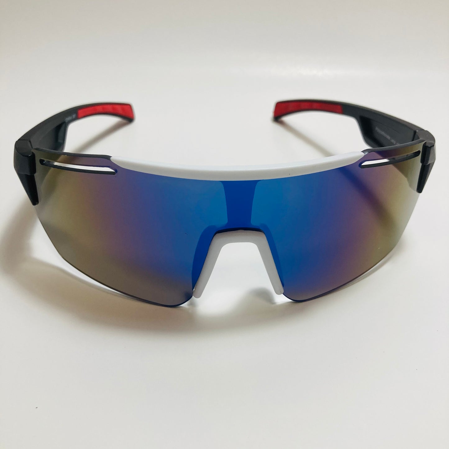 retro wrap around sunglasses with mirror lenses