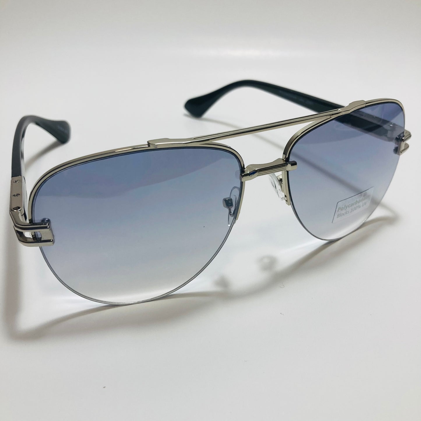 mens blue and silver aviator sunglasses