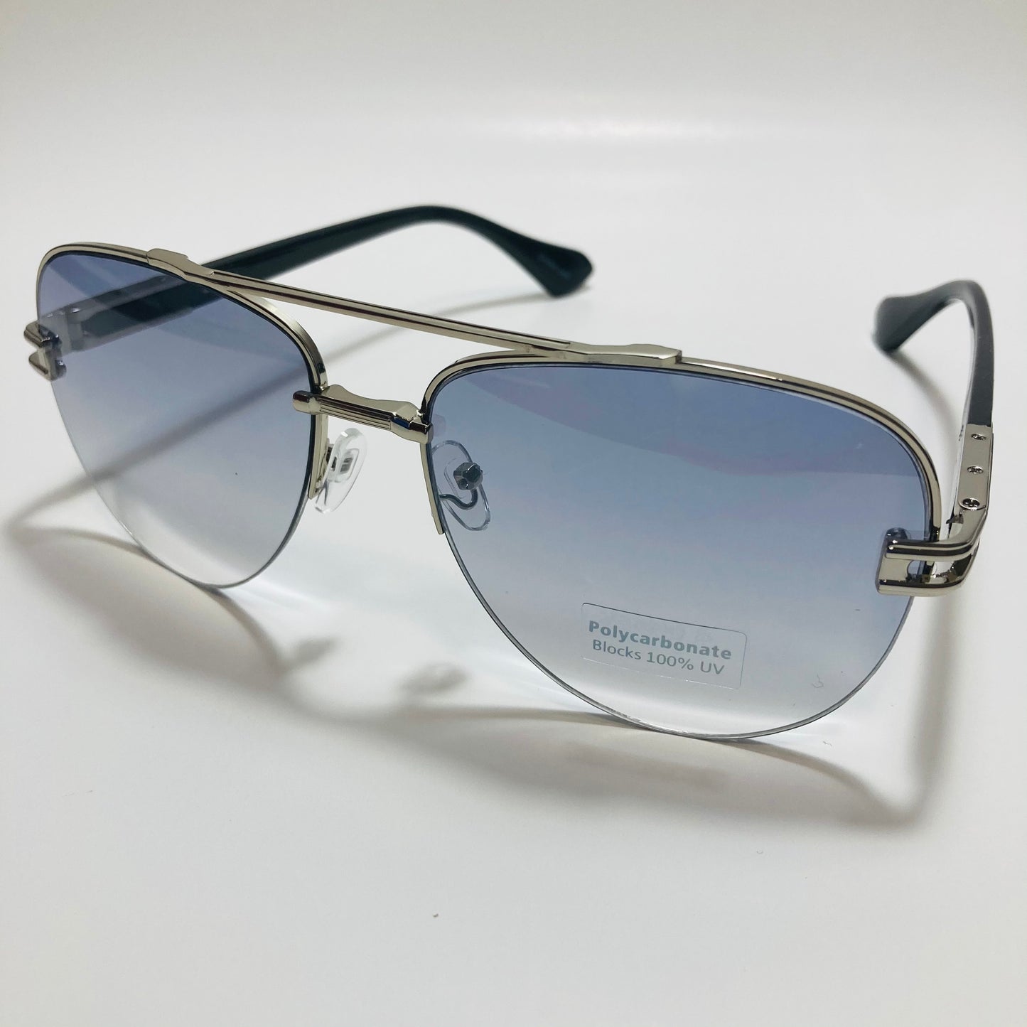 mens blue and silver aviator sunglasses