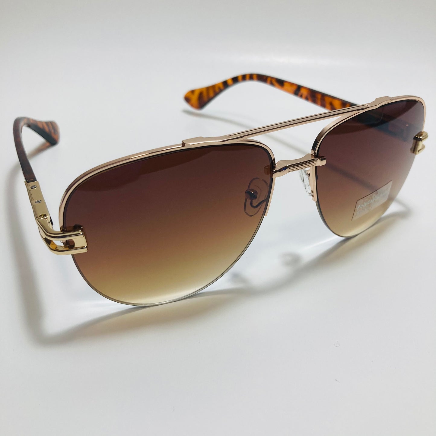 mens brown and gold aviator sunglasses