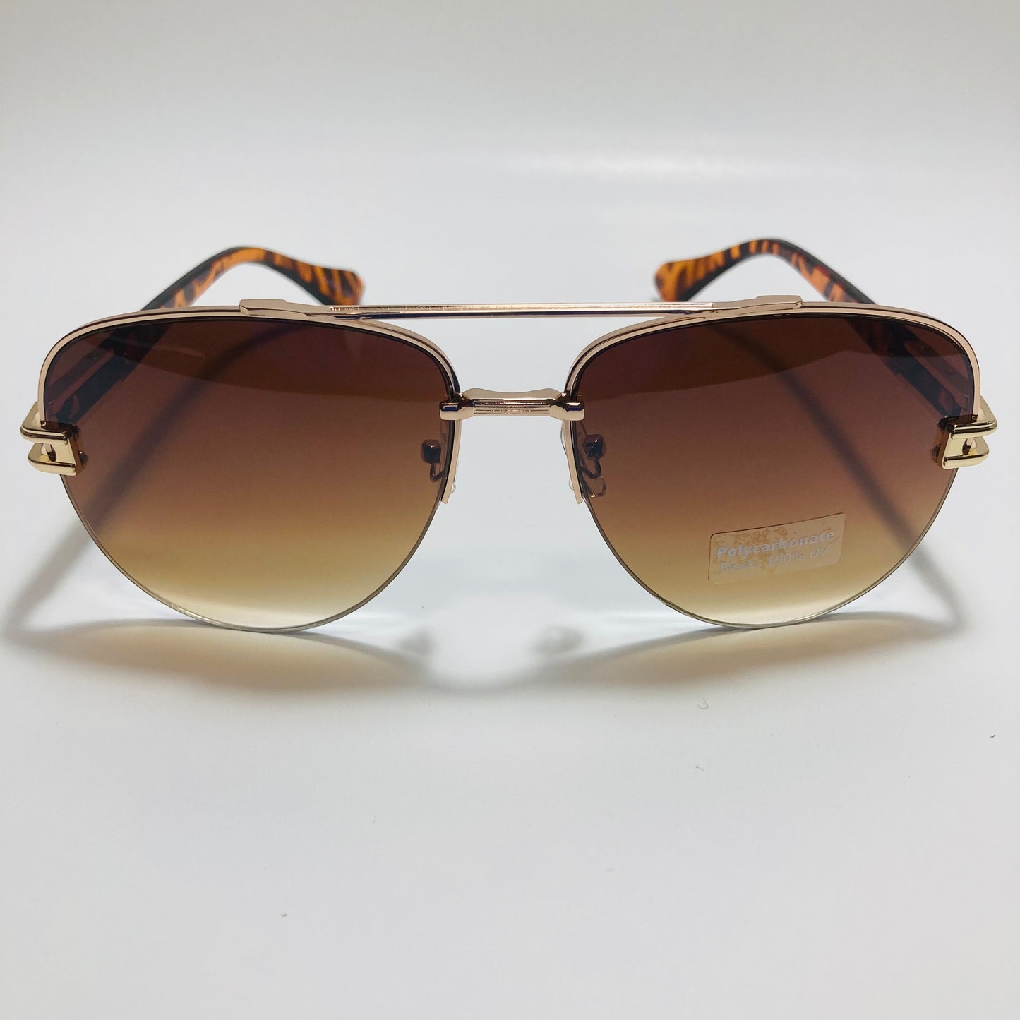 mens brown and gold aviator sunglasses
