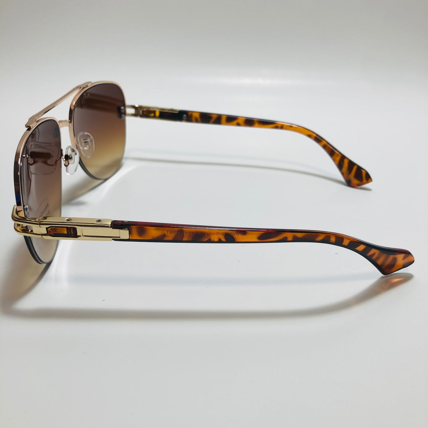 mens brown and gold aviator sunglasses