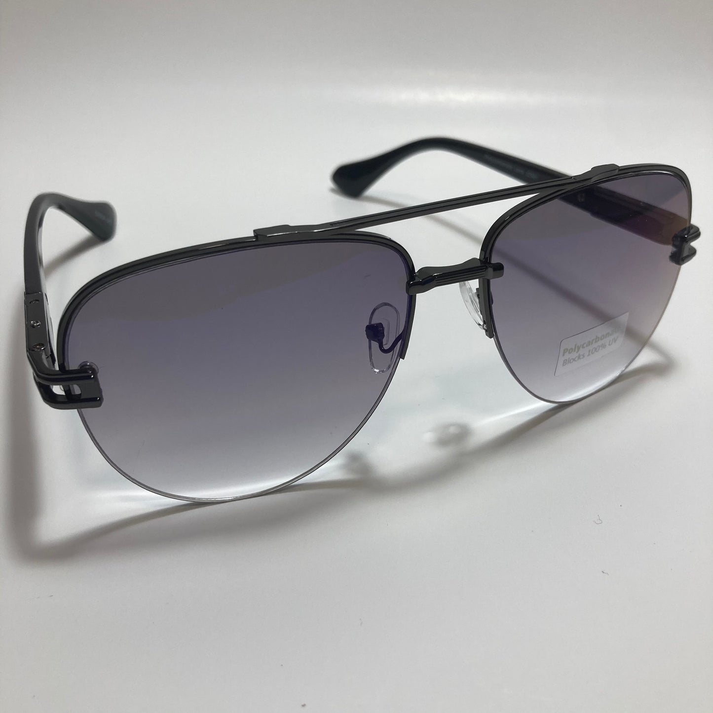 mens black and blue mirrored aviator sunglasses