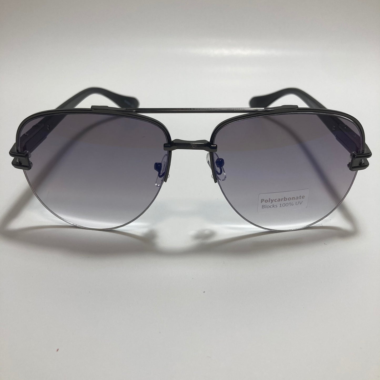 mens black and blue mirrored aviator sunglasses