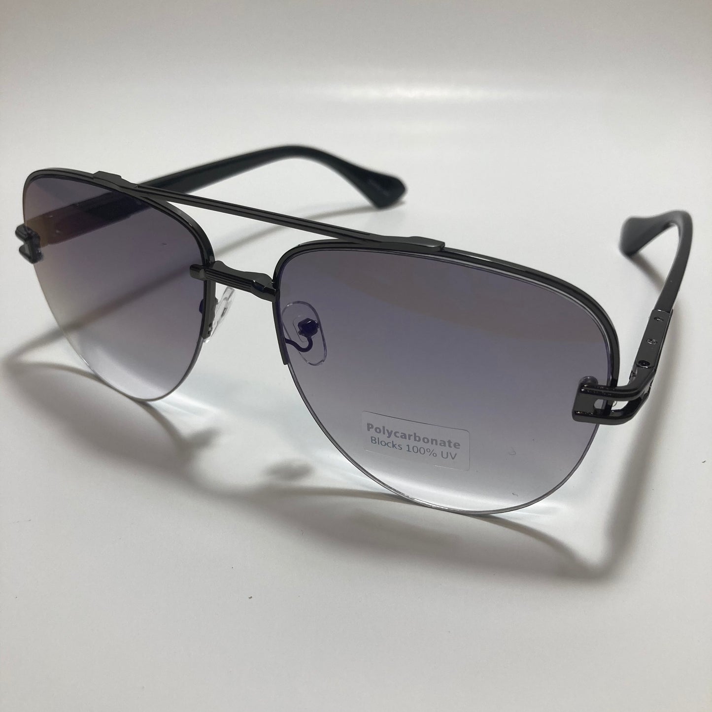 mens black and blue mirrored aviator sunglasses