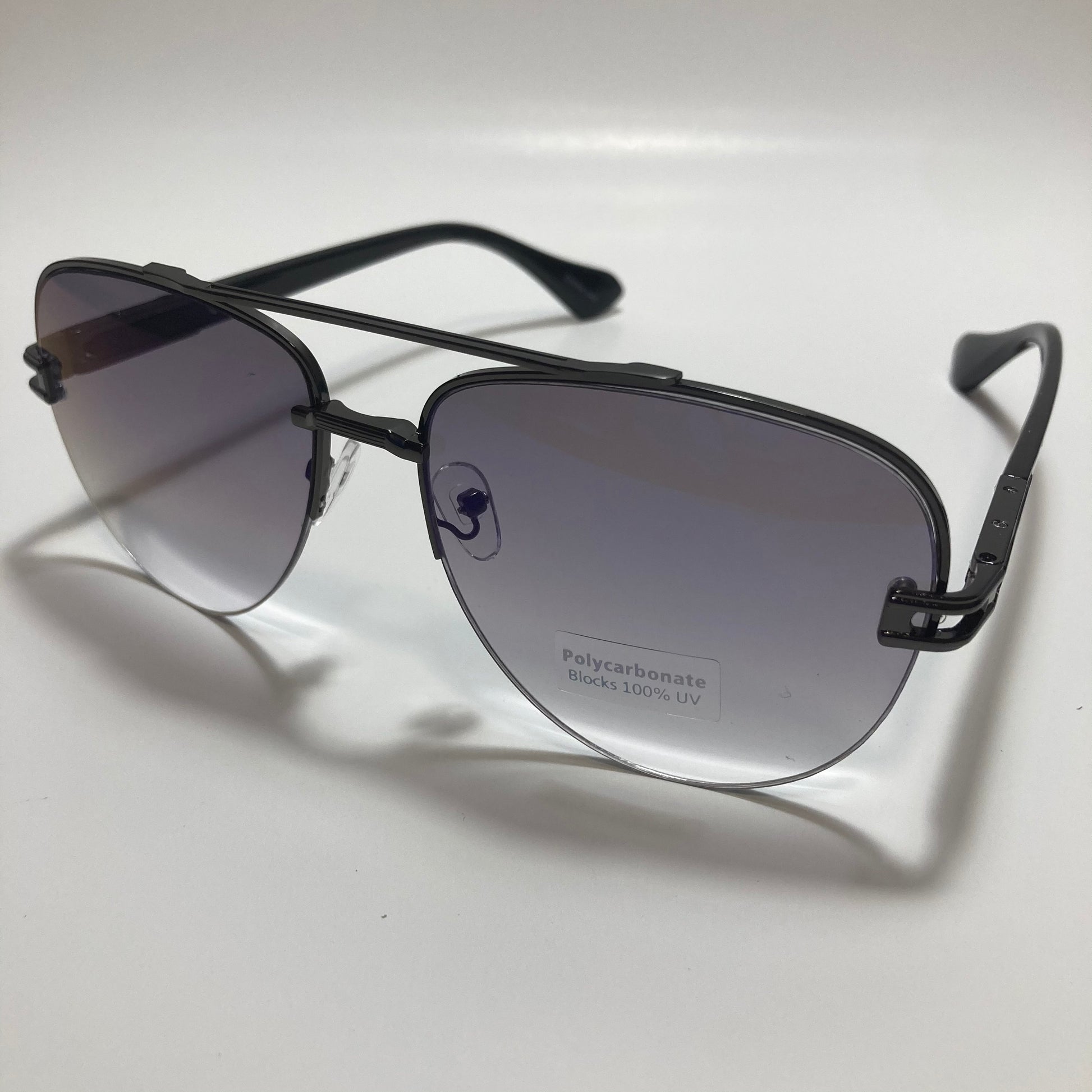 mens black and blue mirrored aviator sunglasses